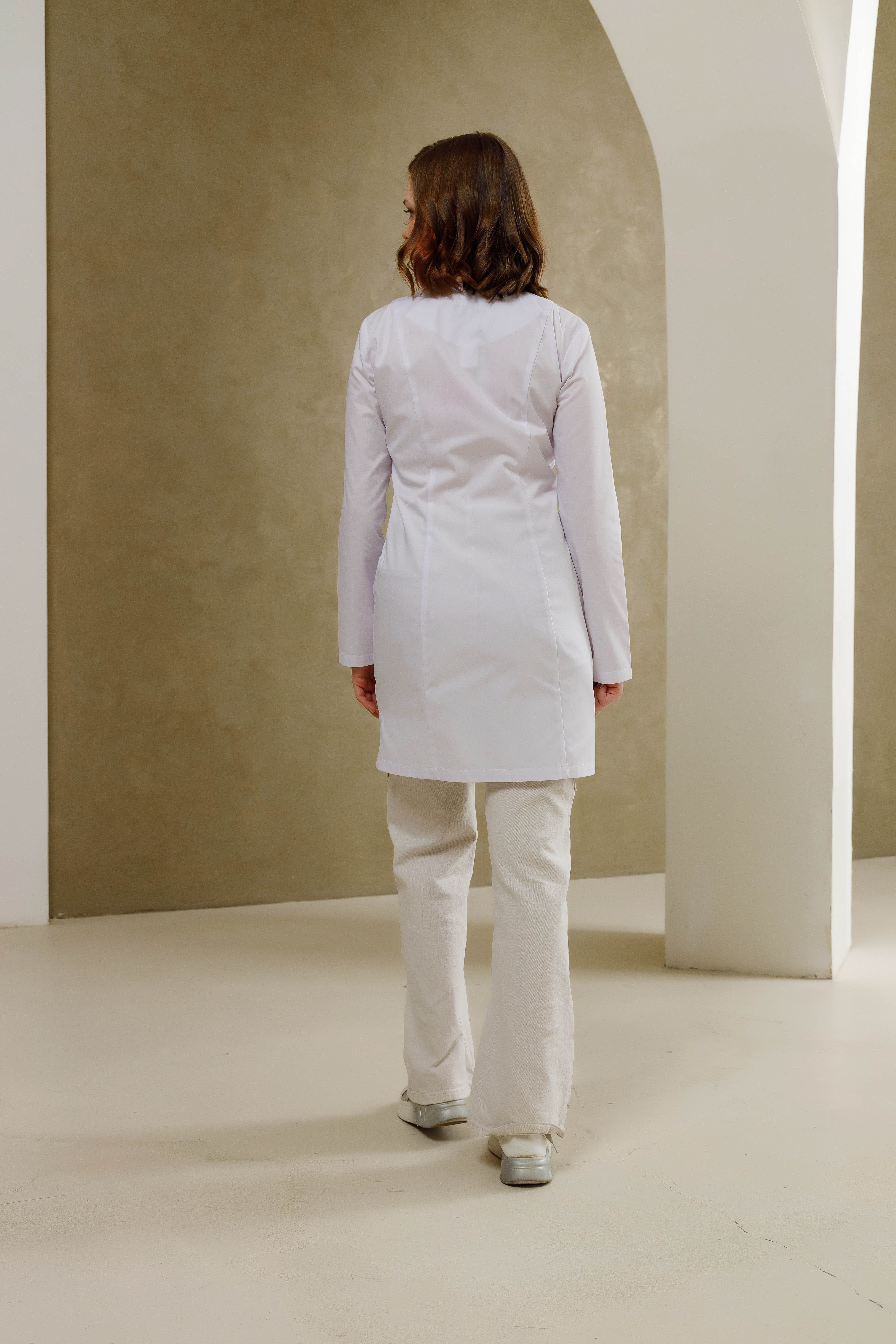 Халат медицинский женский S166У А Саторика (Белый 0, 0), 65% полиэстер, 35% хлопок