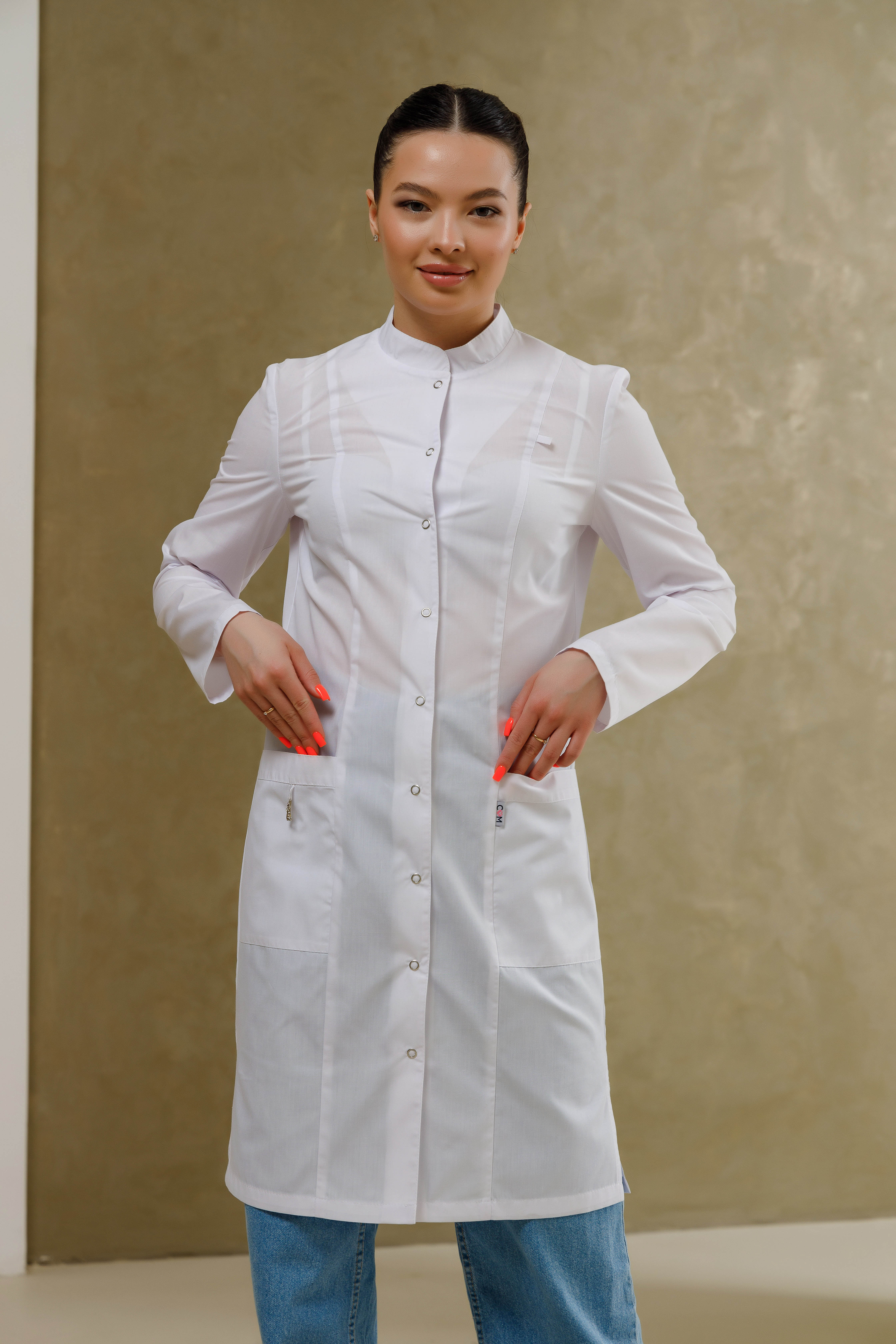 Халат медицинский женский S830 А Тиси (Белый 0, Без отделки), 