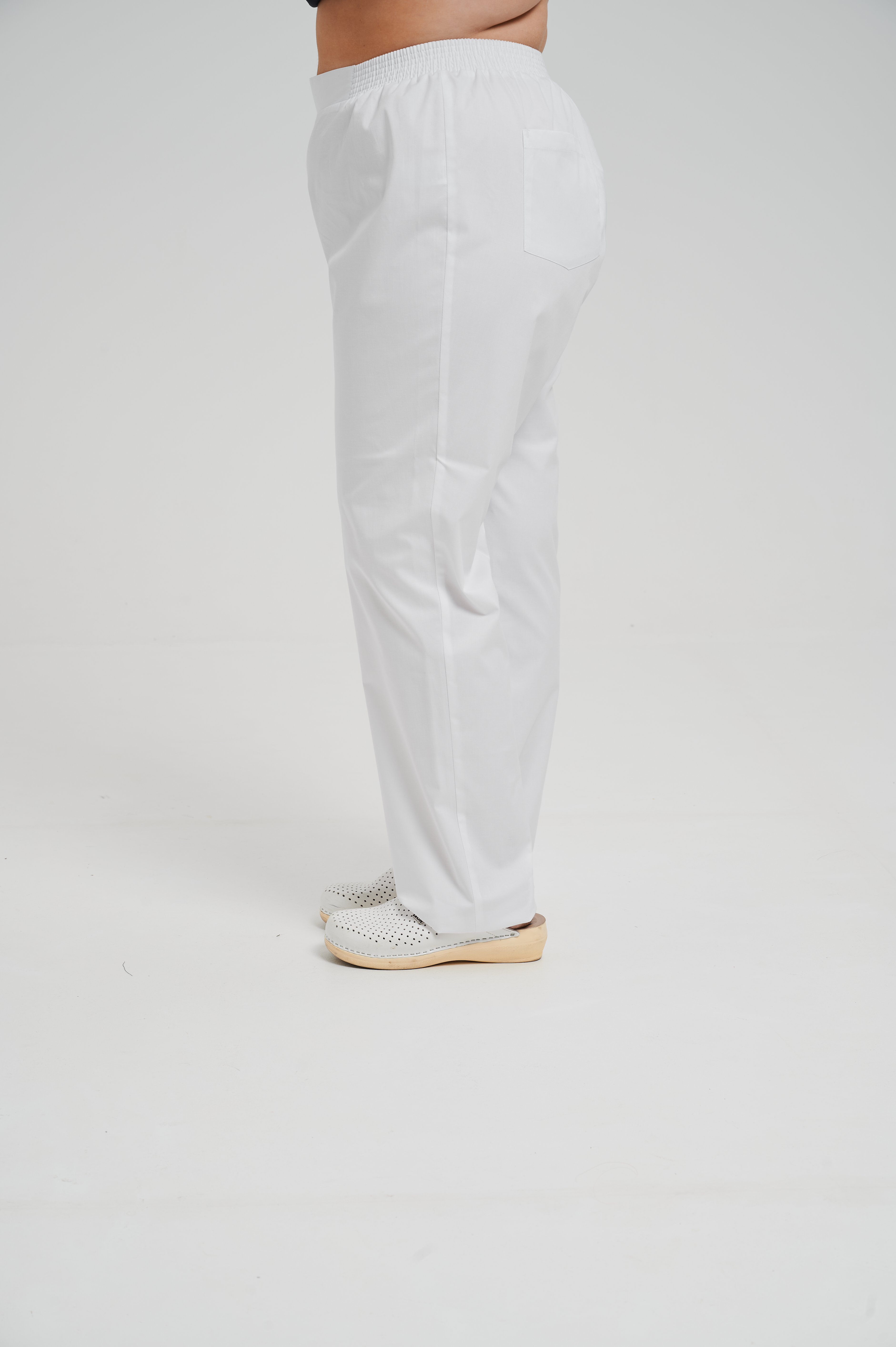 Брюки медицинские женские A705Б Экстра (Белый, Без отделки), 55% хлопок, 42% полиэстер, 3% эластан