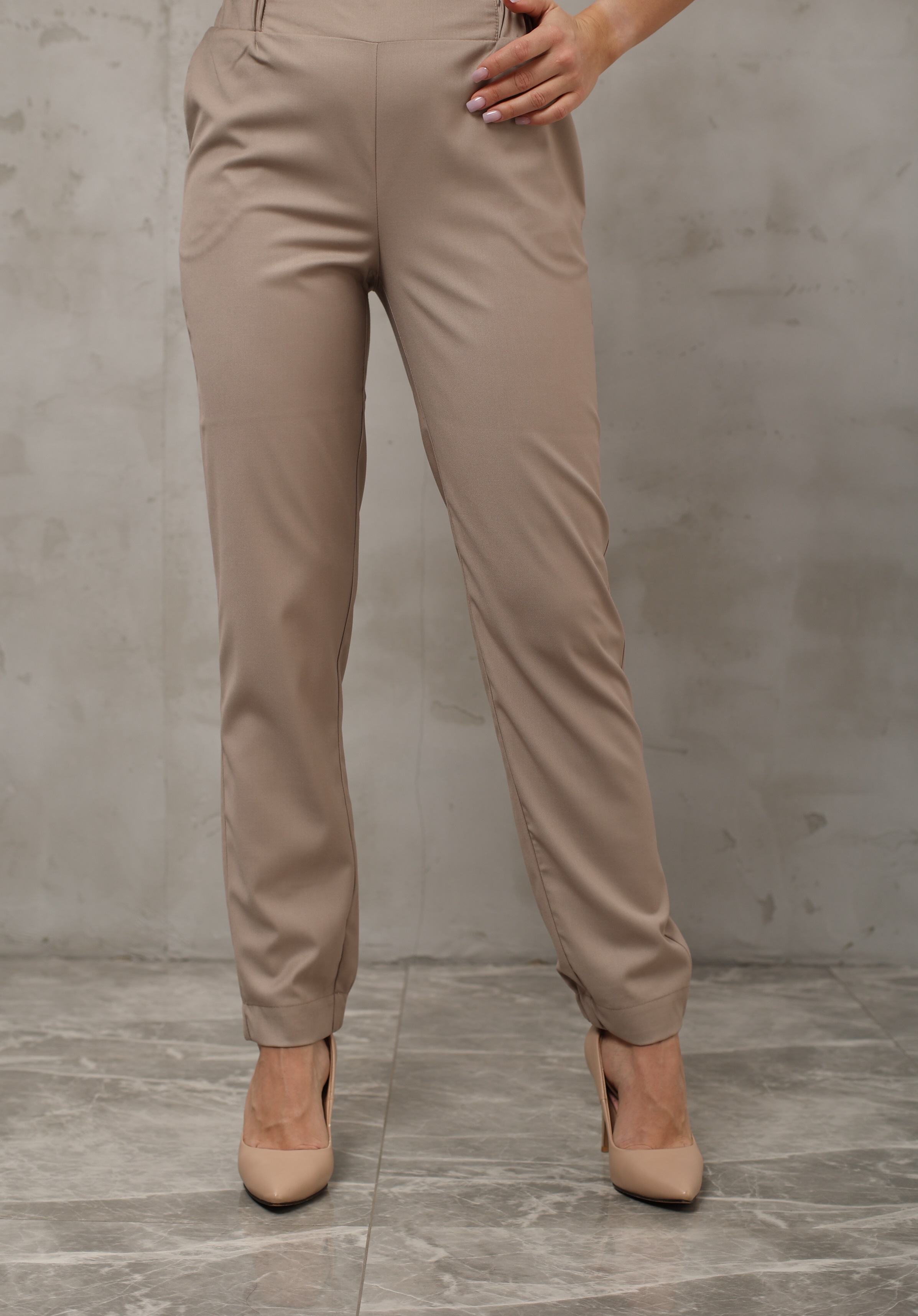 Брюки медицинские женские A809 Тевия (Капучино 239, Без отделки), 65% полиэстер, 32% вискоза, 3% спандекс