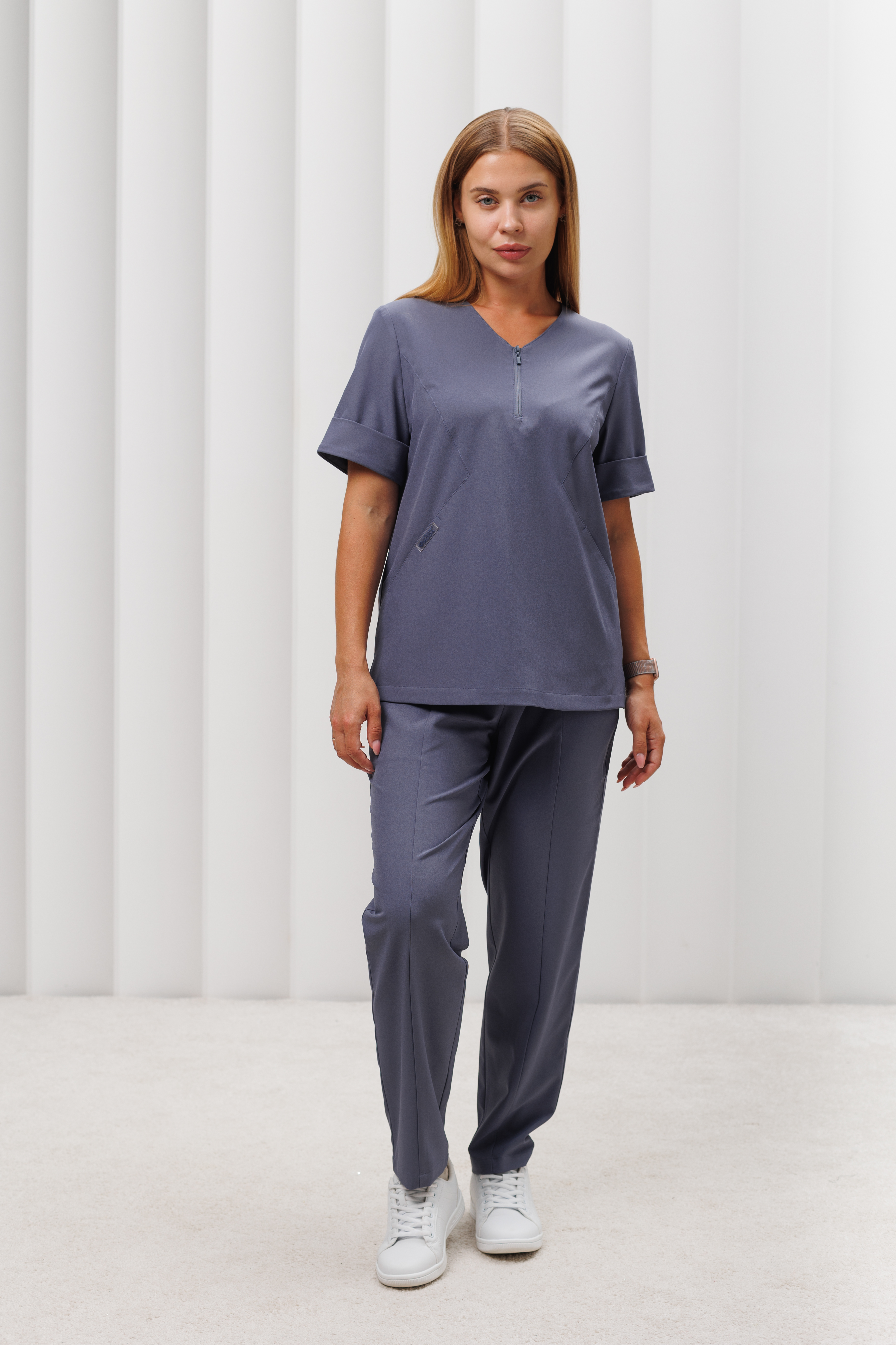 Куртка медицинская женская AP555 кор. Кампари (Маренго, Без отделки), 94% полиэстер, 6% спандэкс