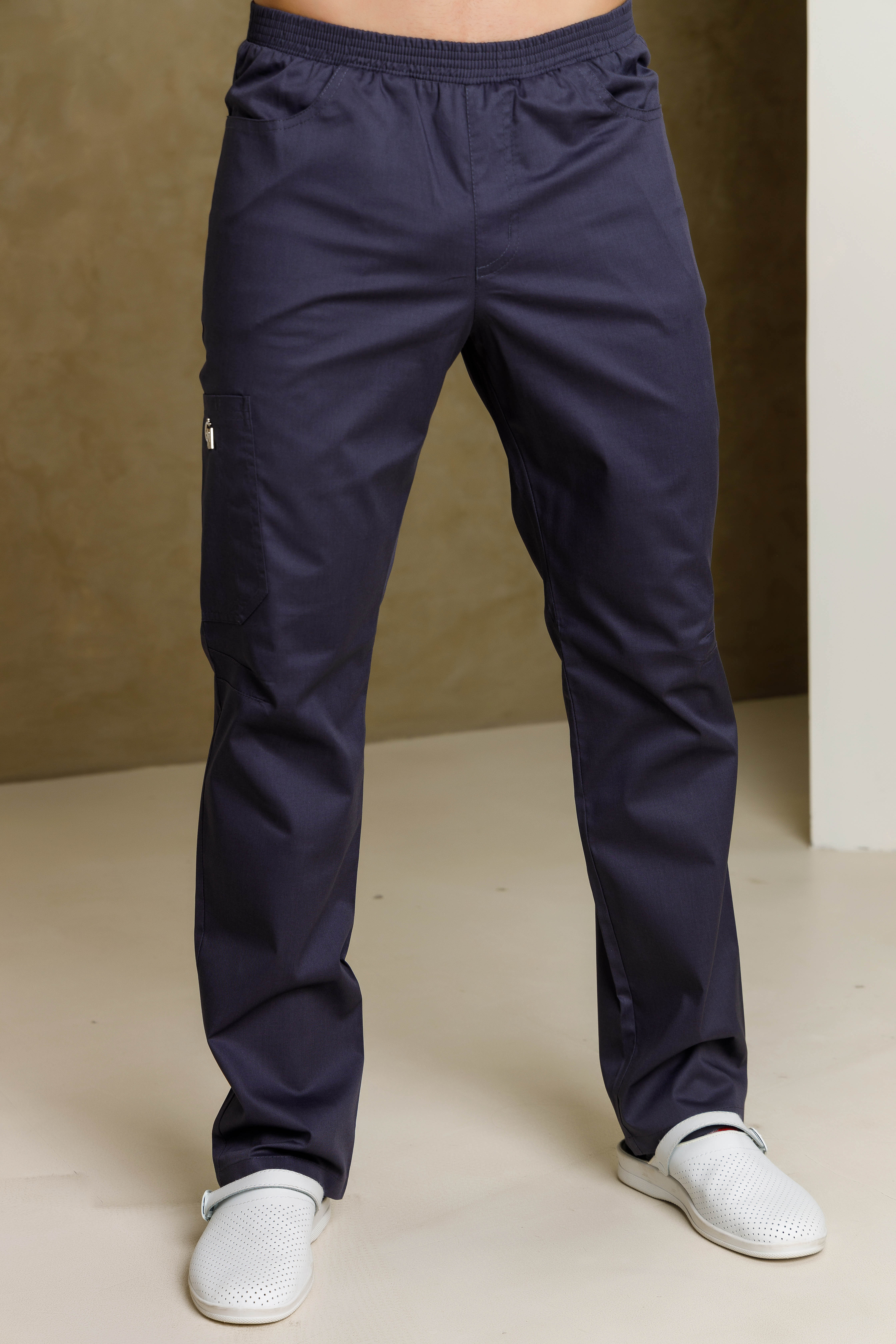 Медицинские брюки мужские CP030 Экстра (Мокр.асфальт 135, Без отделки), 55% хлопок, 42% полиэстер, 3% эластан