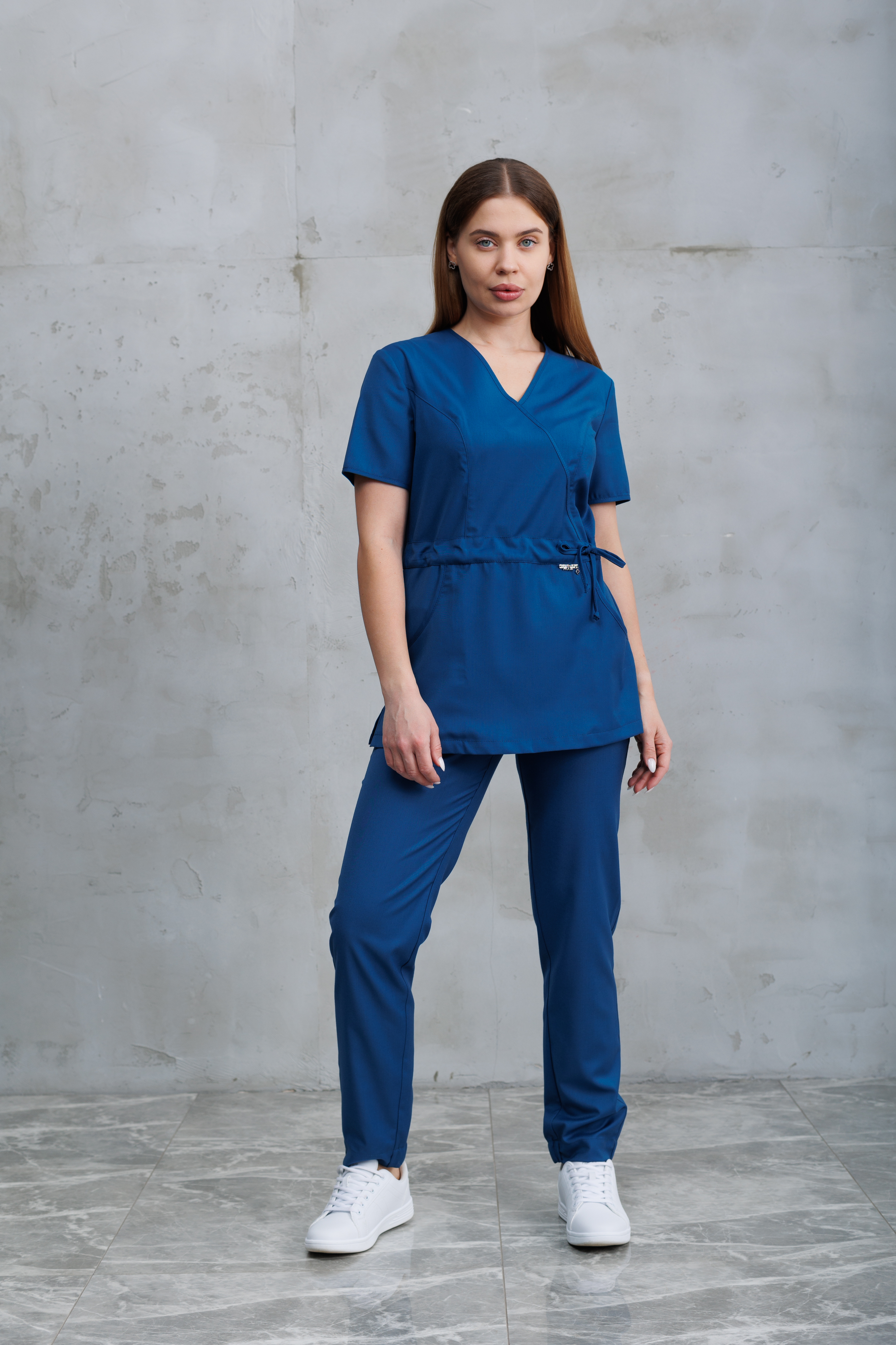 Куртка медицинская женская A1428 Тевия (Океан 547, Без отделки), 65% полиэстер, 32% вискоза, 3% спандекс