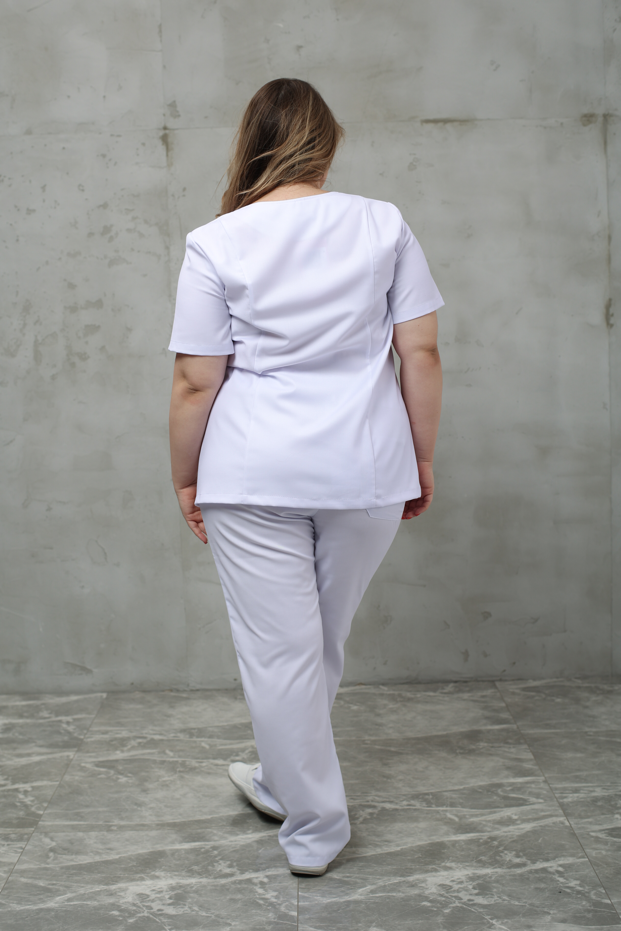 Куртка медицинская женская A135Б Тевия (Белый, Без отделки), 65% полиэстер, 32% вискоза, 3% спандекс