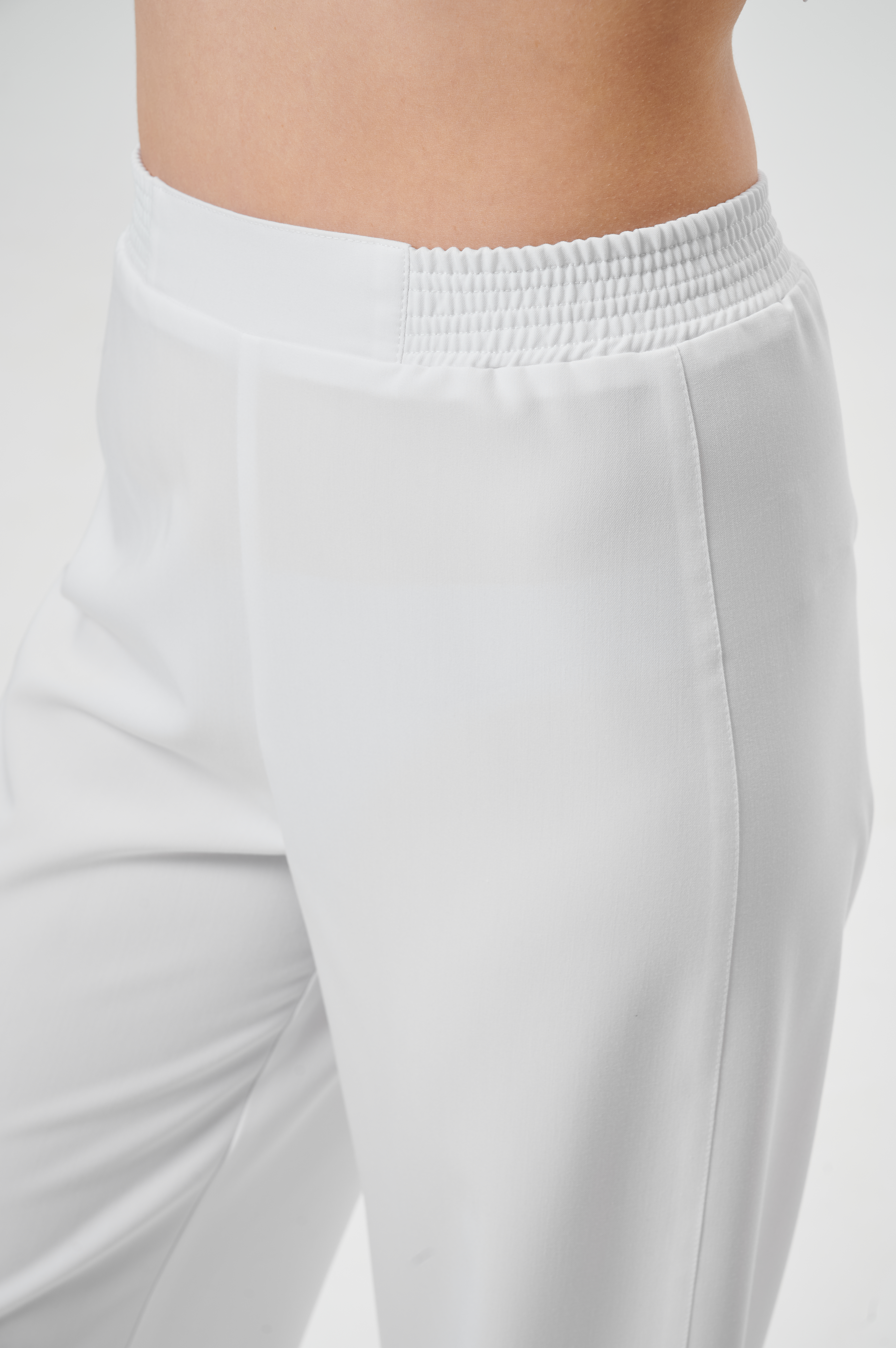 Брюки медицинские женские WD603 Бланш (Белый, Без отделки), 66%ПЭ 30%вискоза 4%спандекс