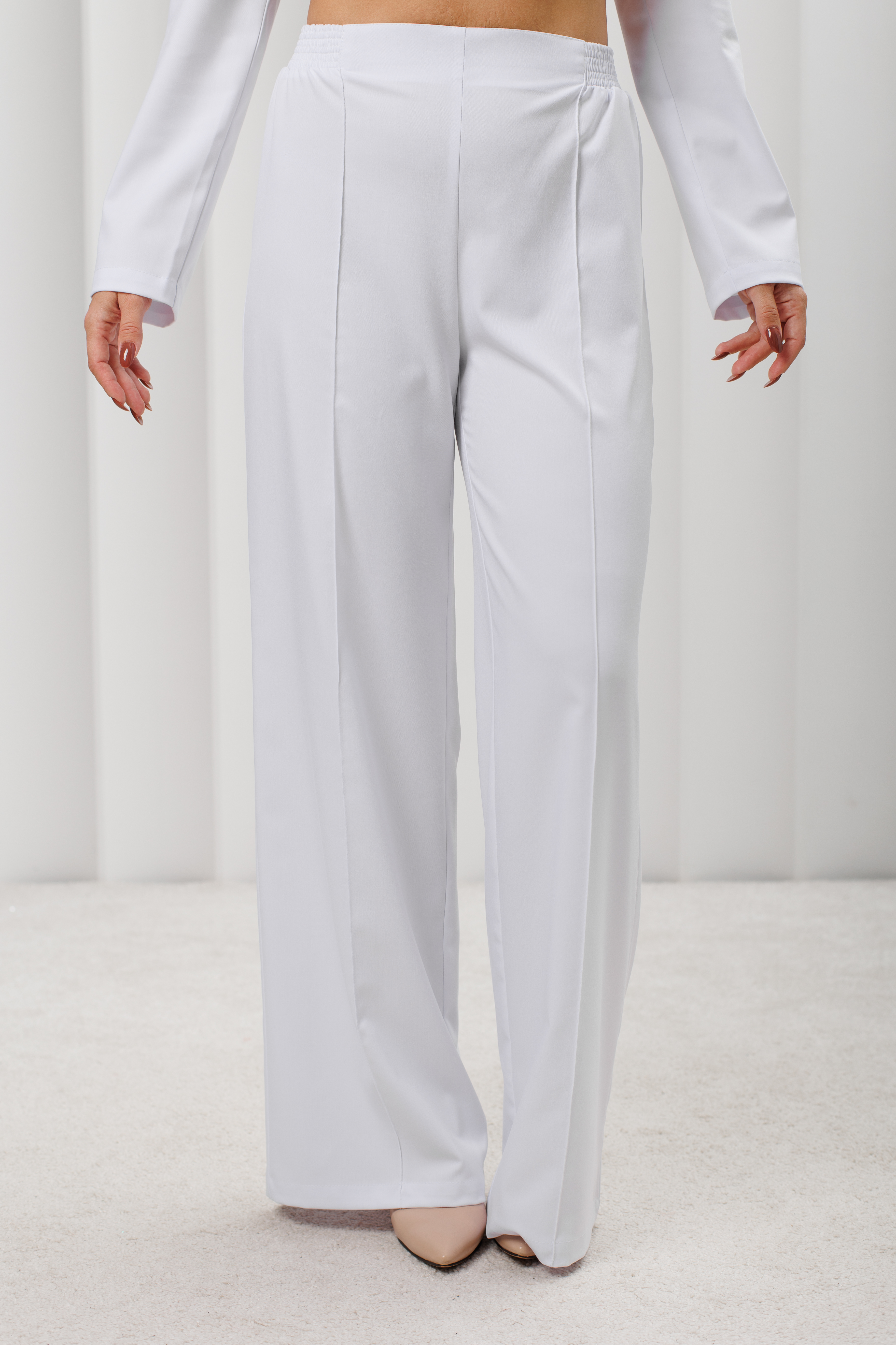 Брюки медицинские женские AP531 Дольче (Белый 0, Без отделки), 52% вискоза, 45% полиэстер, 3% эластан