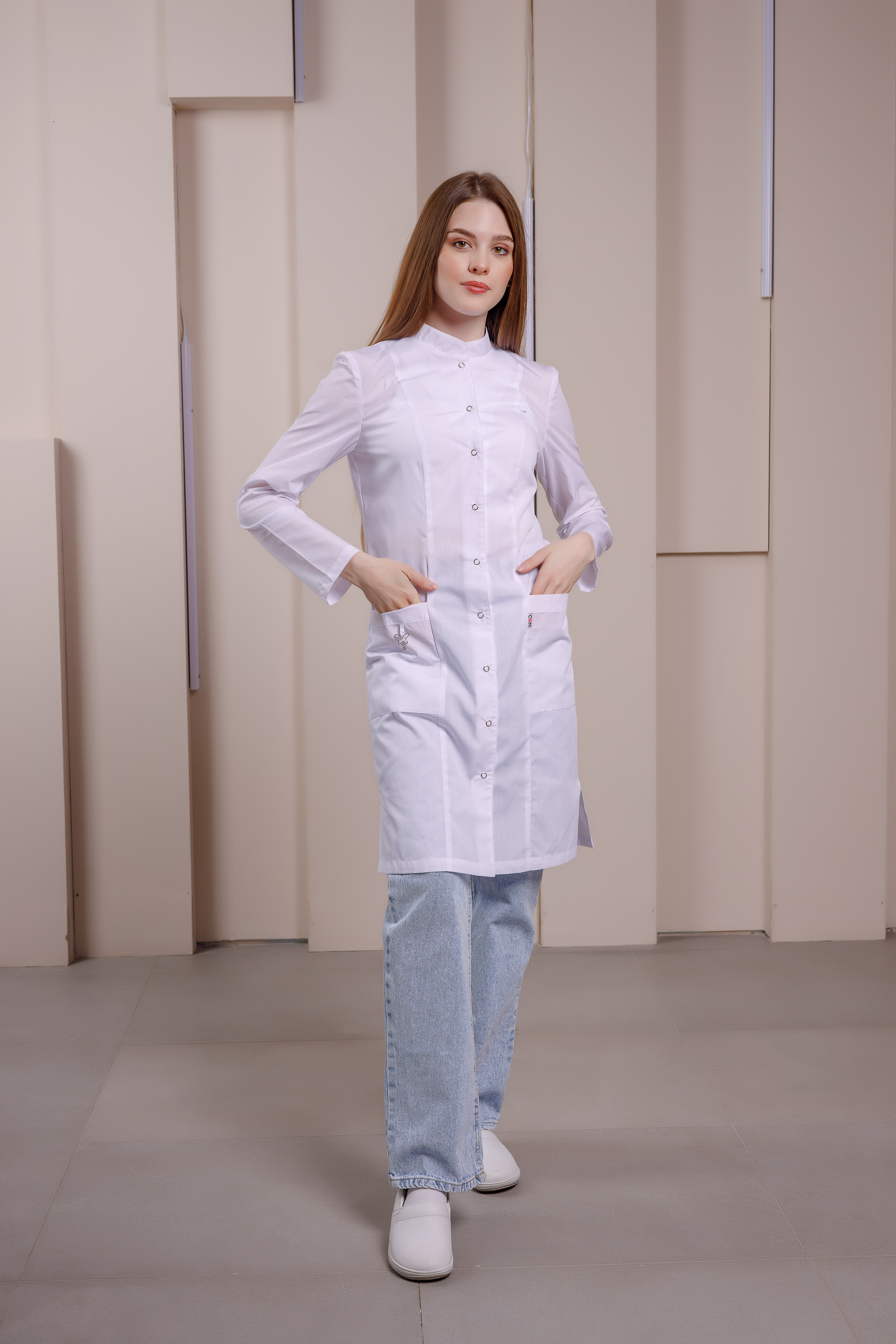 Халат медицинский женский S830 А Тиси (Белый 0, Без отделки), 