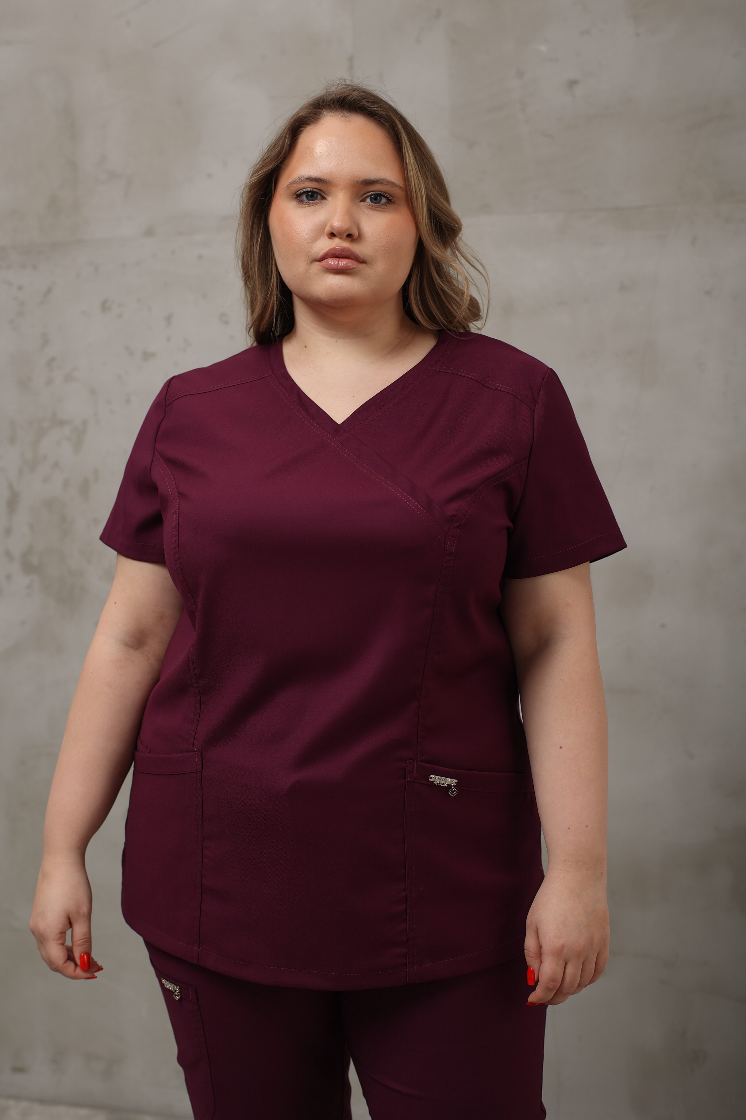 Куртка медицинская женская AP834Б Тевия (Бургунди 712, Без отделки), 