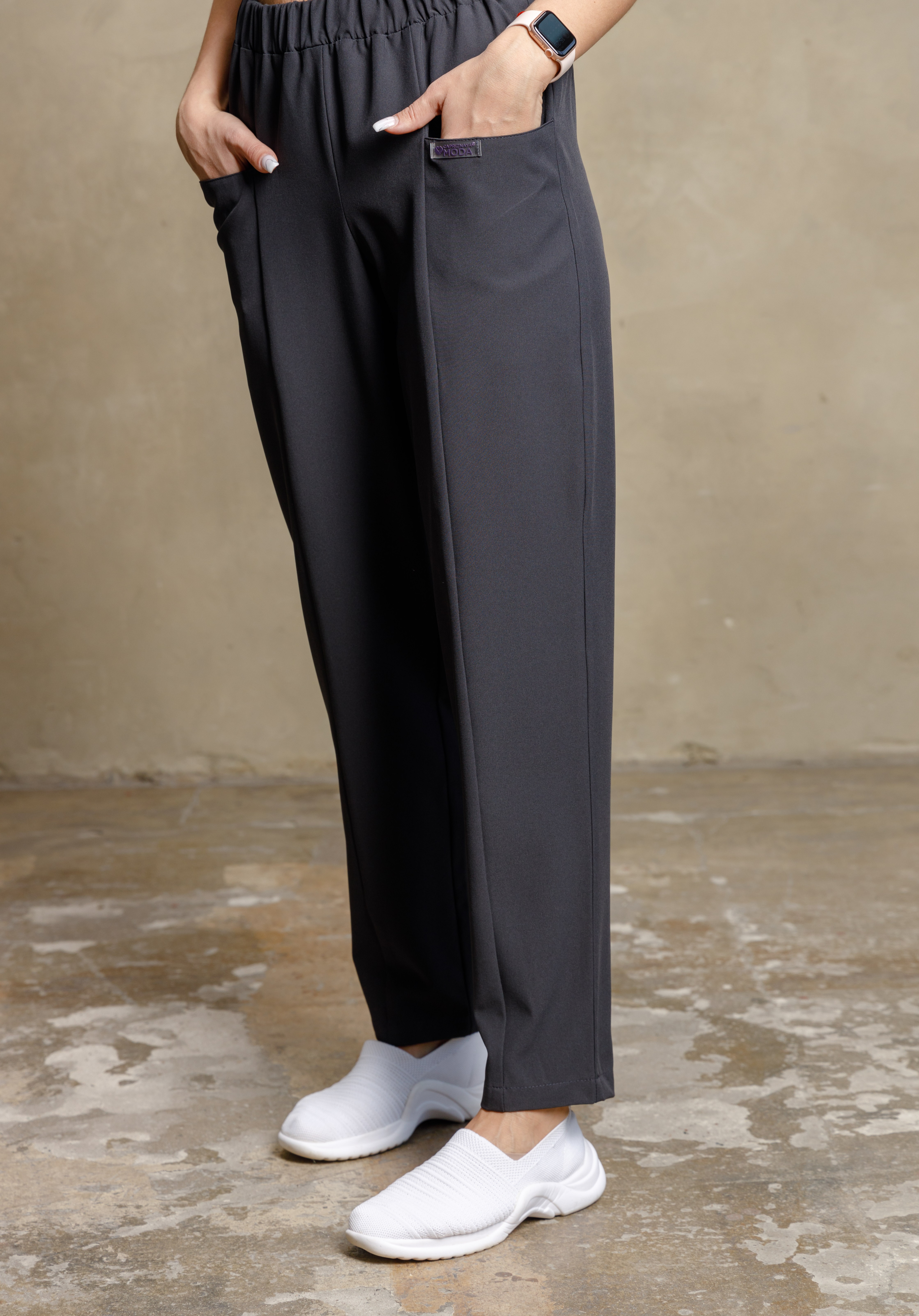 Брюки медицинские женские AP848 Кампари (Темно-серый, Без отделки), 94% полиэстер, 6% спандэкс