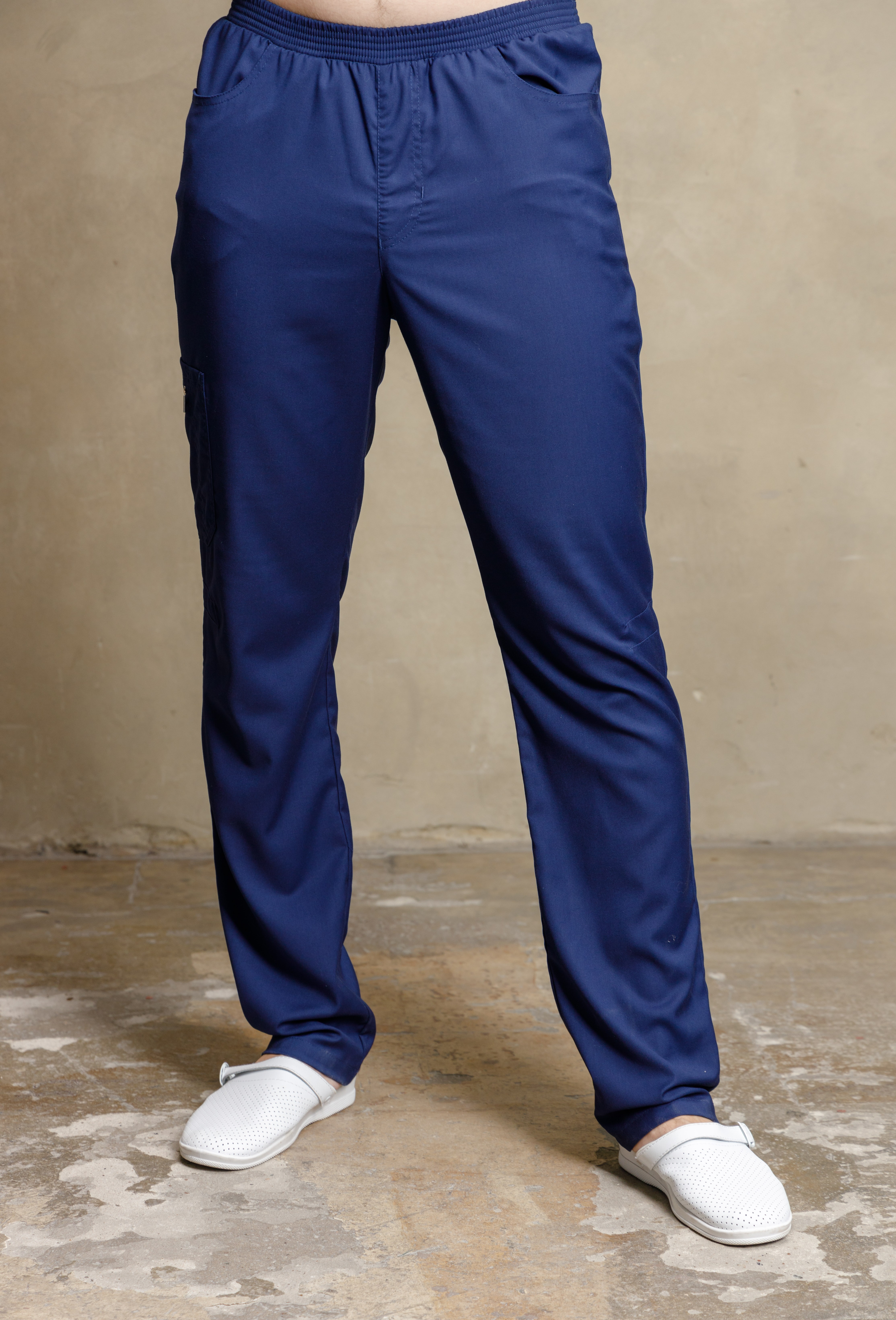 Медицинские брюки мужские CP030 Тевия (Темно-синий 542, Без отделки), 65% полиэстер, 32% вискоза, 3% спандекс