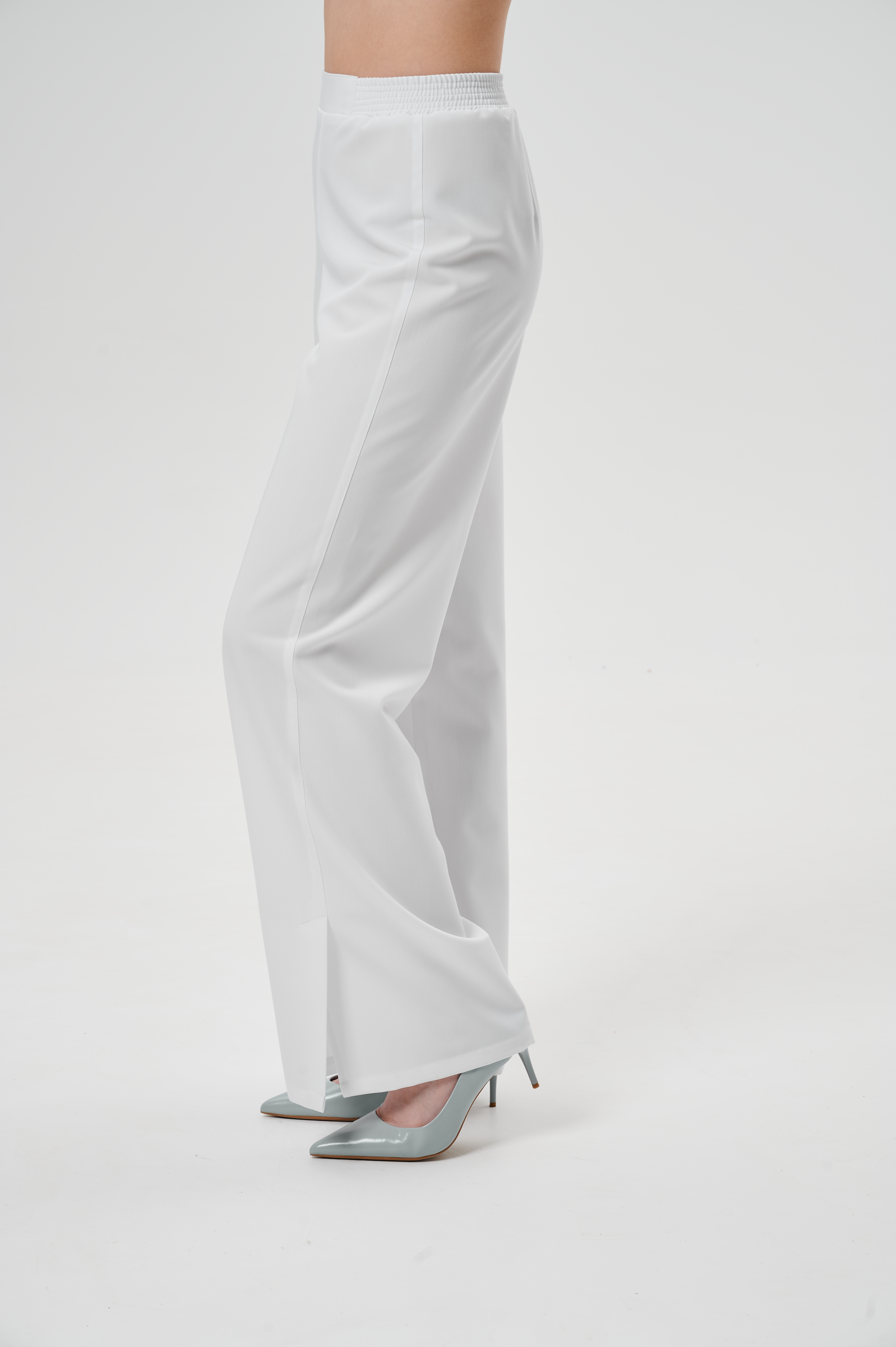 Брюки медицинские женские WD603 Бланш (Белый, Без отделки), 66%ПЭ 30%вискоза 4%спандекс