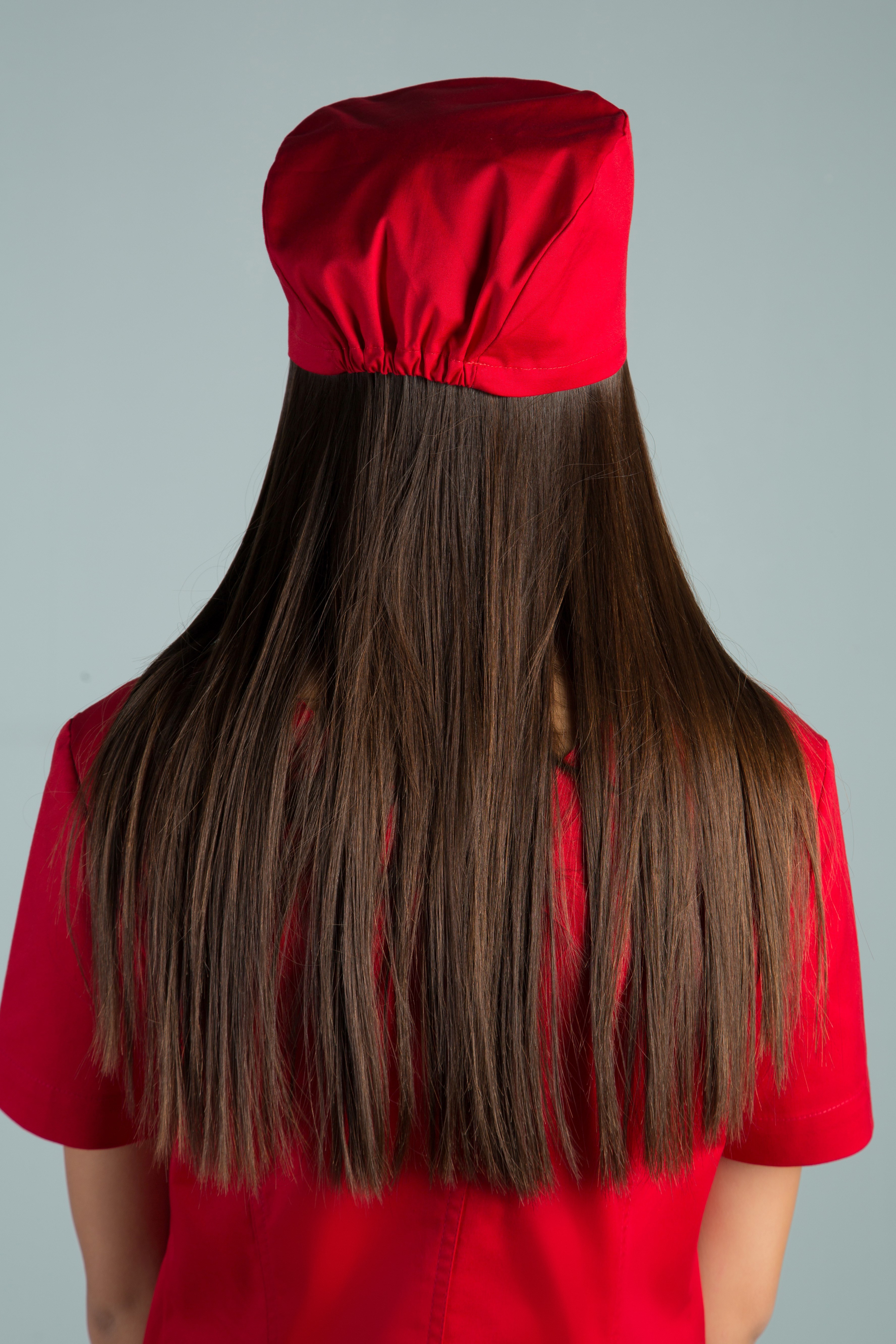 Колпак медицинский на резинке A929 Экстра (Красный, Без отделки), 55% хлопок, 42% полиэстер, 3% эластан