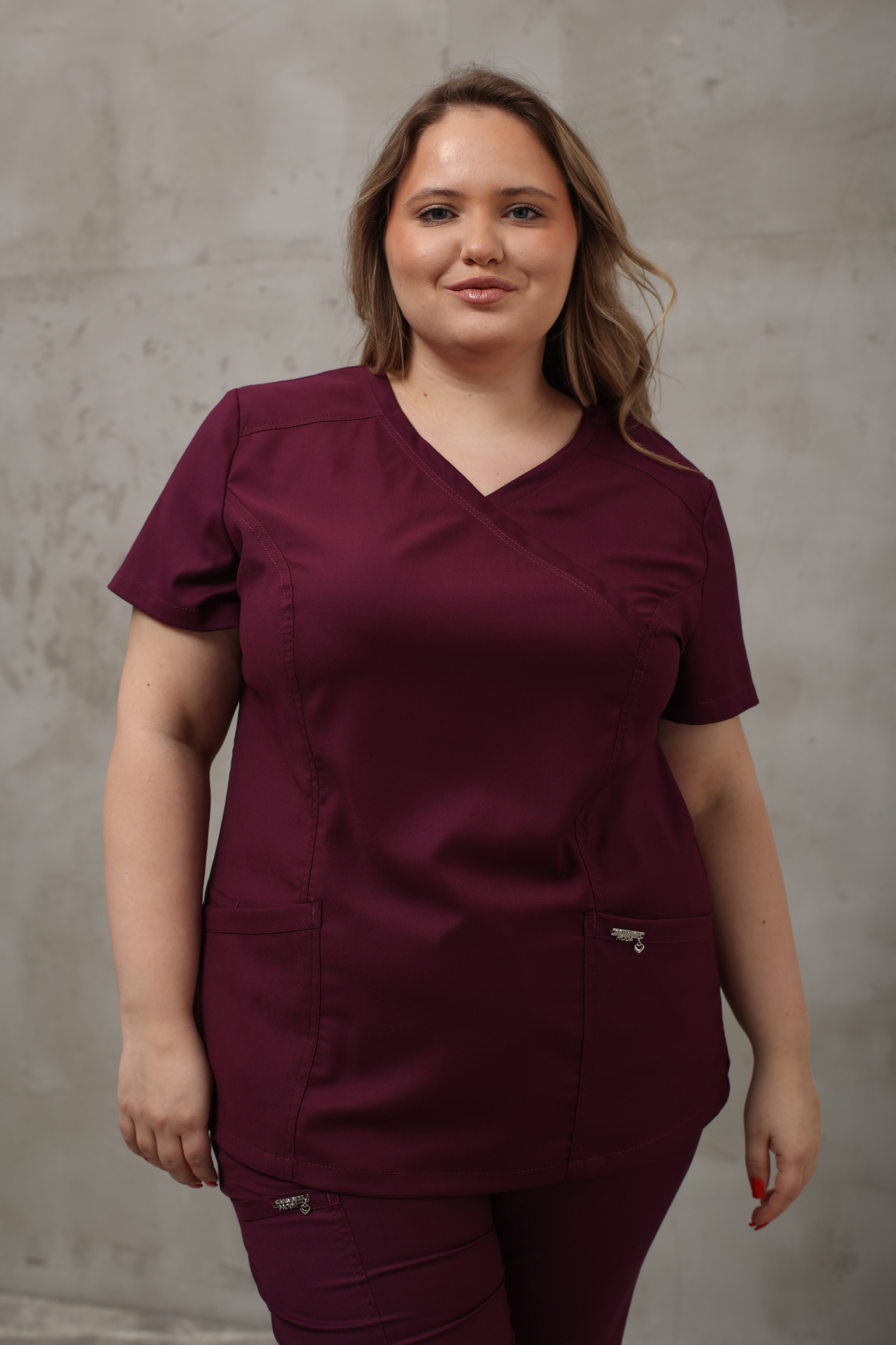 Куртка медицинская женская AP834Б Тевия (Бургунди 712, Без отделки), 