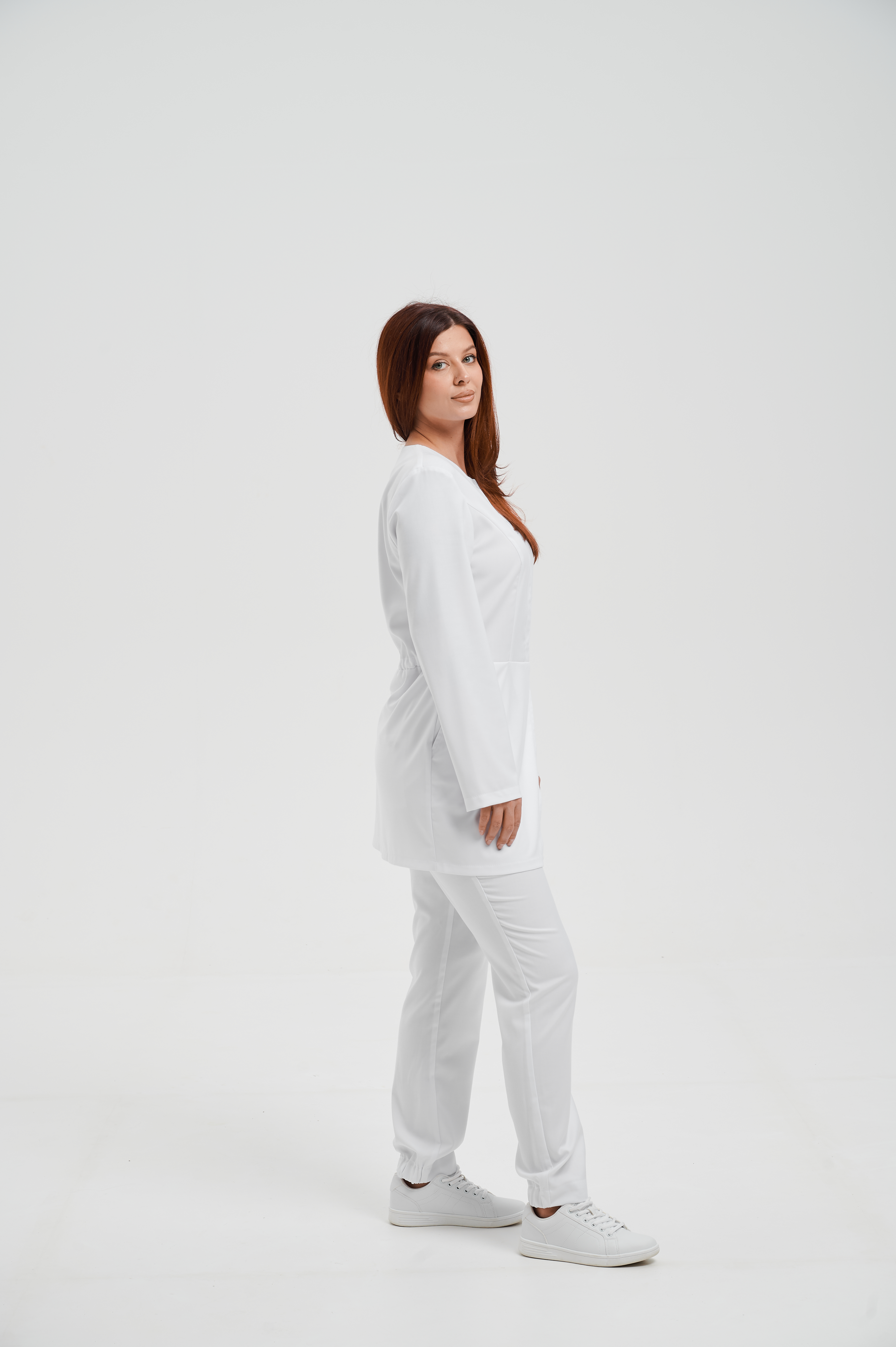 Куртка медицинская женская A542 А Тевия (Белый, Без отделки), П/э65% ,вискоза32%,спандекс3%