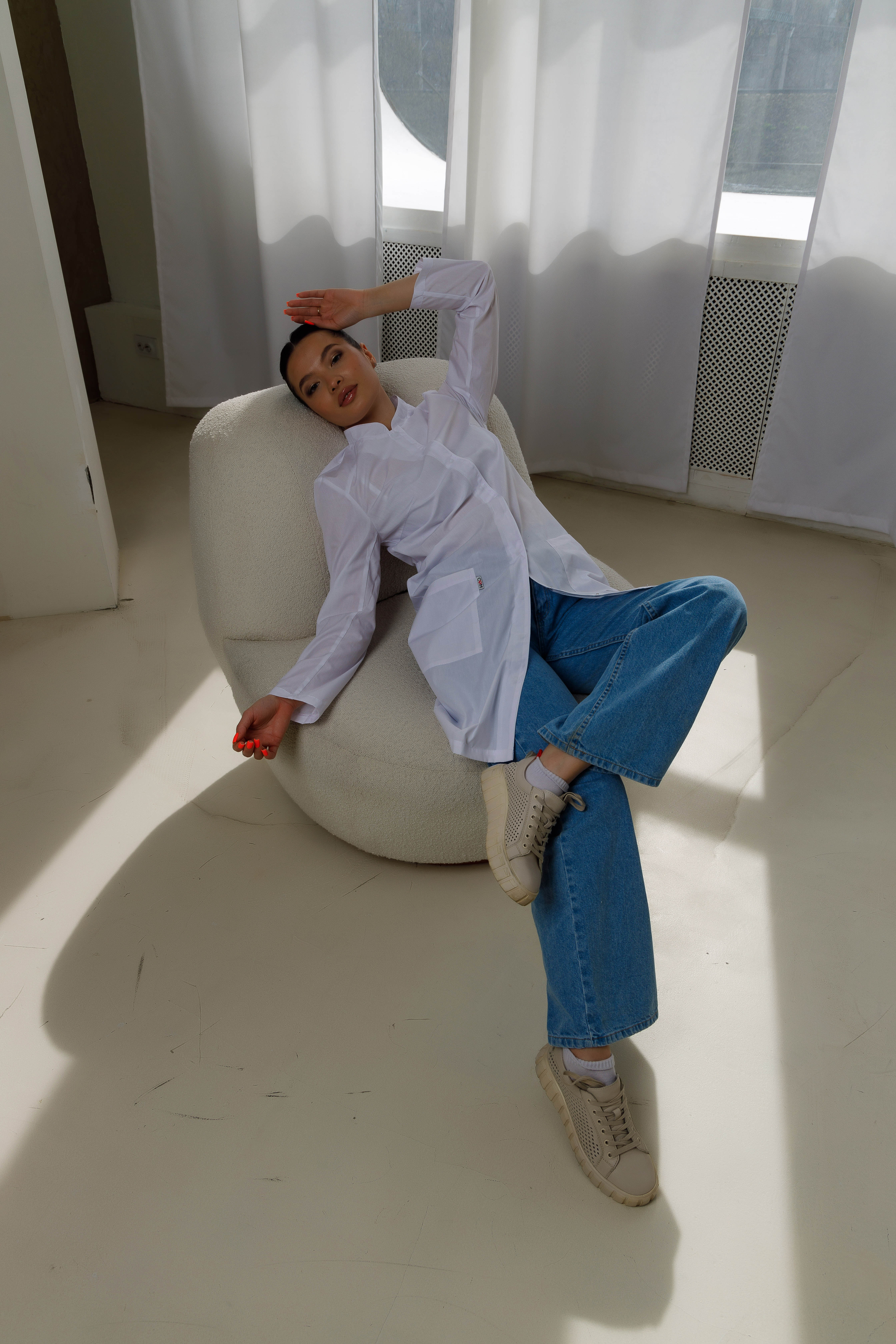 Халат медицинский женский S825 А Тиси (Белый 0, Без отделки), 65% полиэстер, 35% хлопок