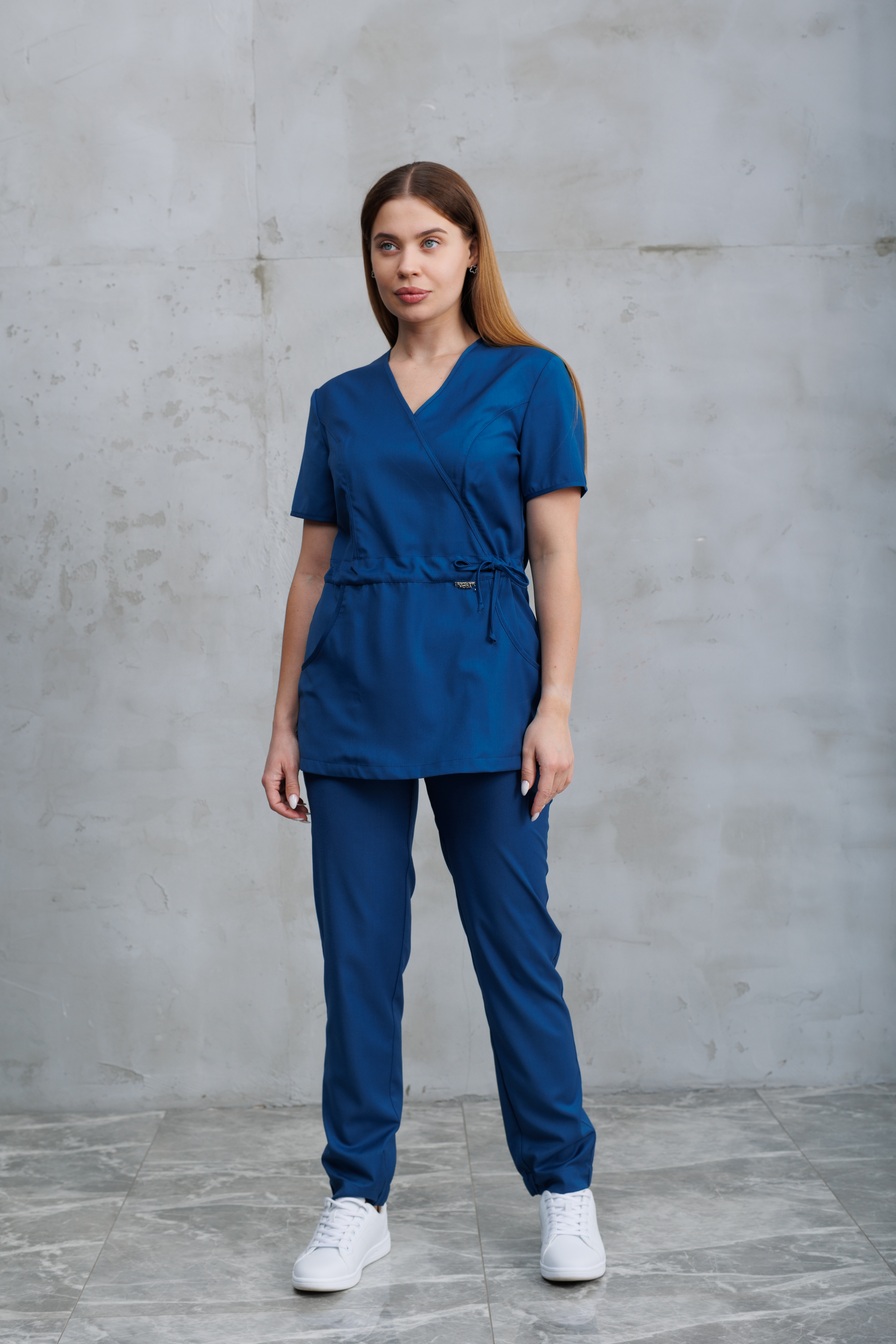 Куртка медицинская женская A1428 Тевия (Океан 547, Без отделки), 65% полиэстер, 32% вискоза, 3% спандекс