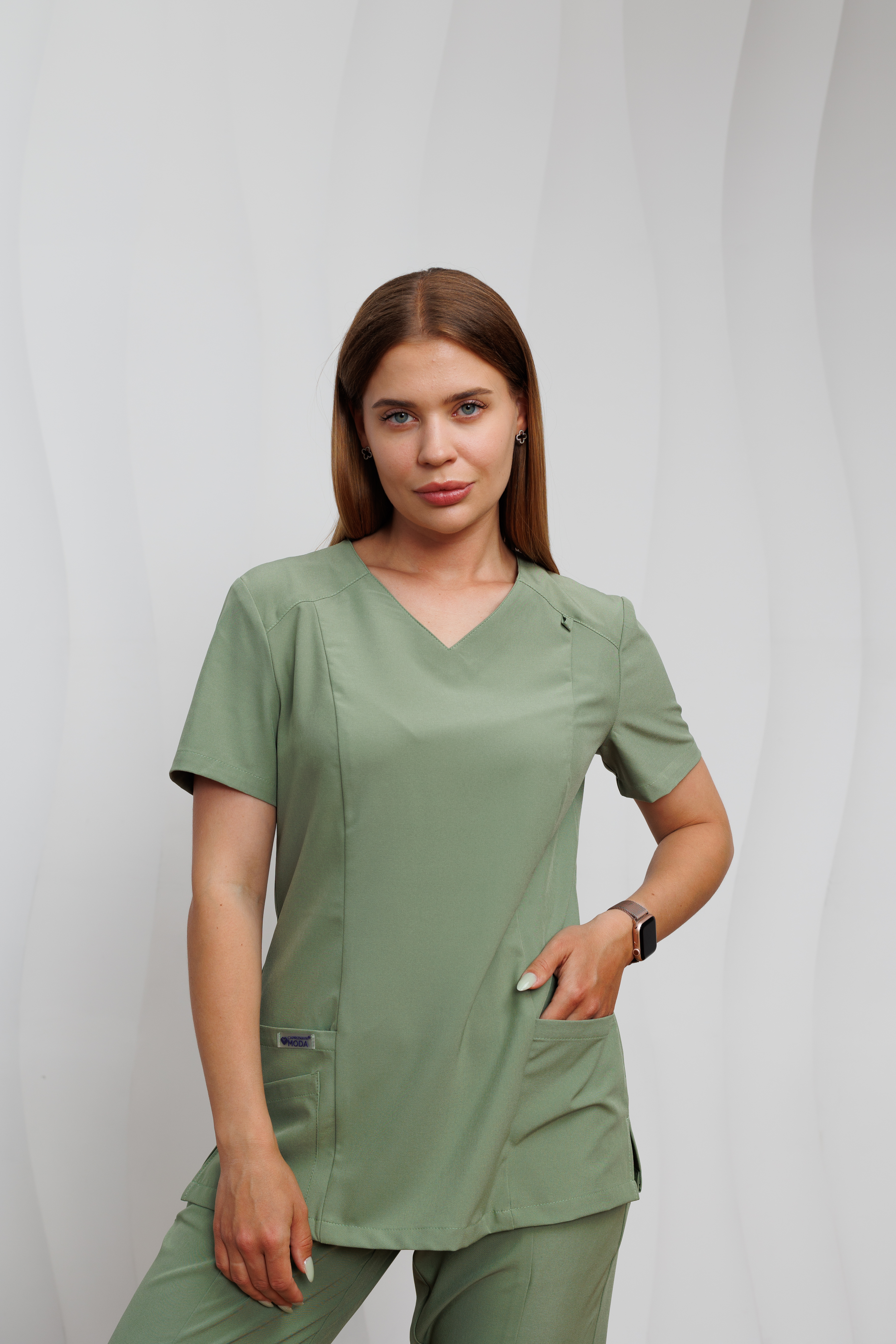 Куртка медицинская женская AP845 Кампари (Клевер, Без отделки), 94% полиэстер, 6% спандэкс