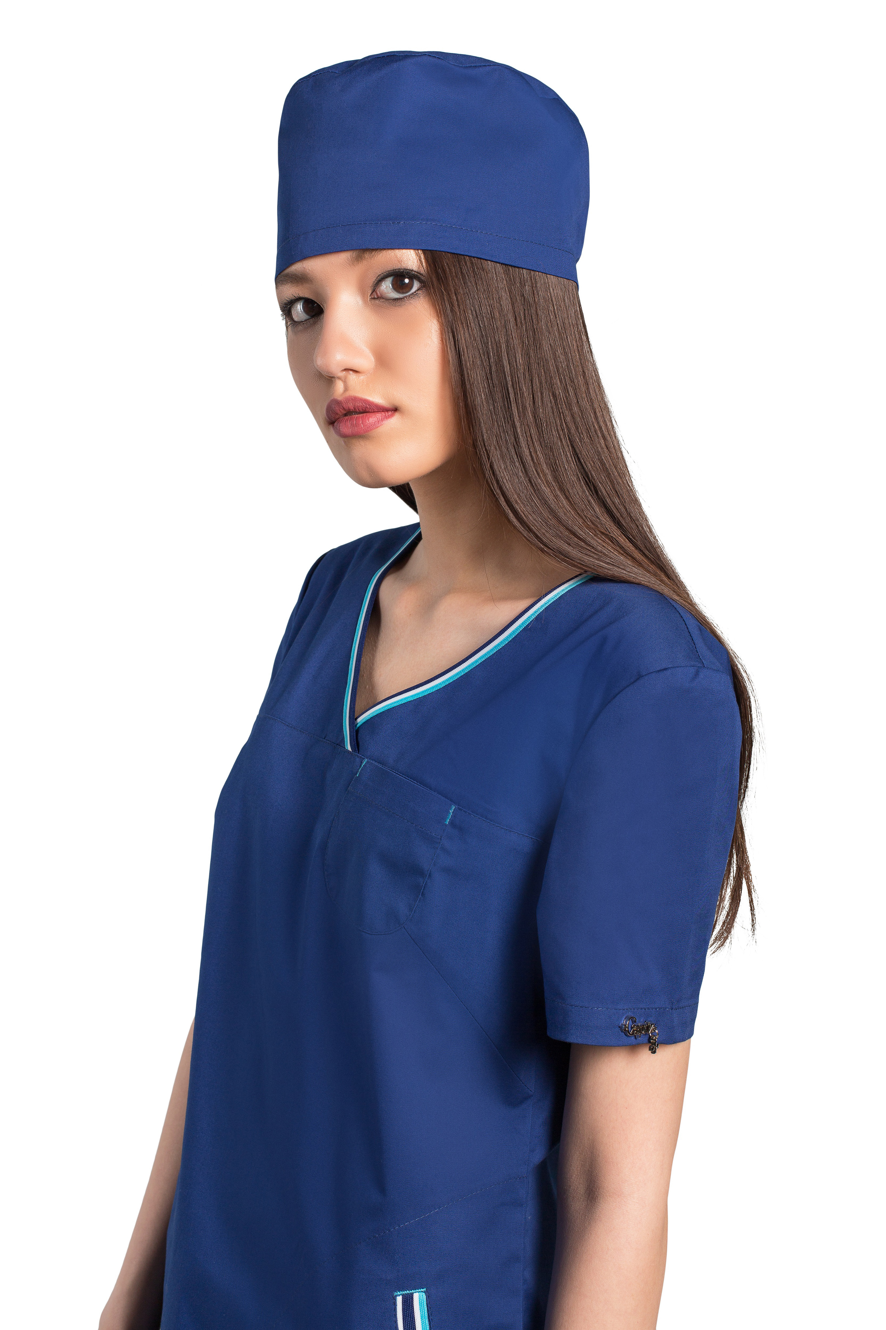 Колпак медицинский на резинке A929 Экстра (Темно-синий 521, Без отделки), 55% хлопок, 42% полиэстер, 3% эластан
