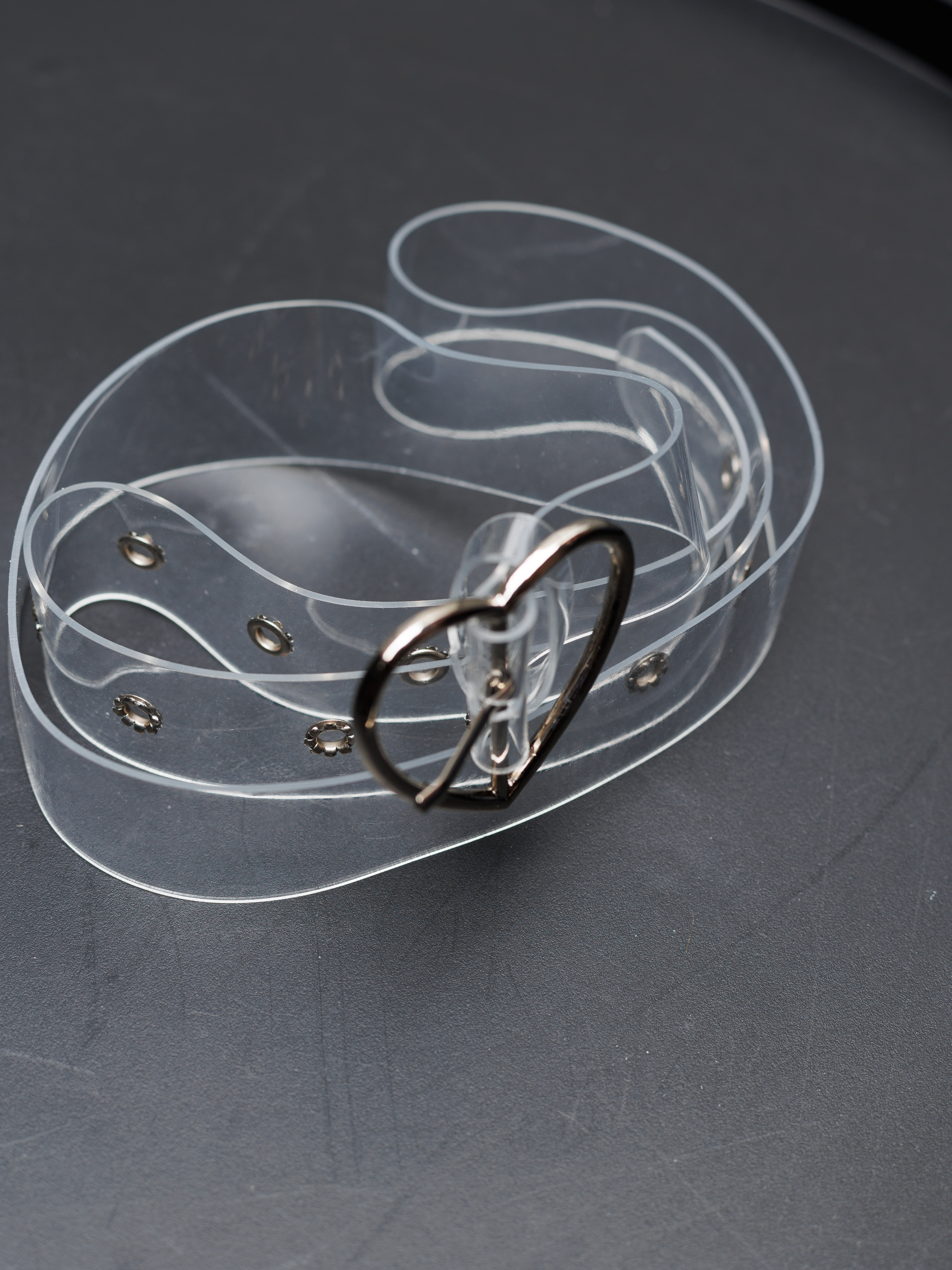 Ремень №1  ПВХ пряжка &quot;Сердце&quot; (Без цвета, Без отделки)