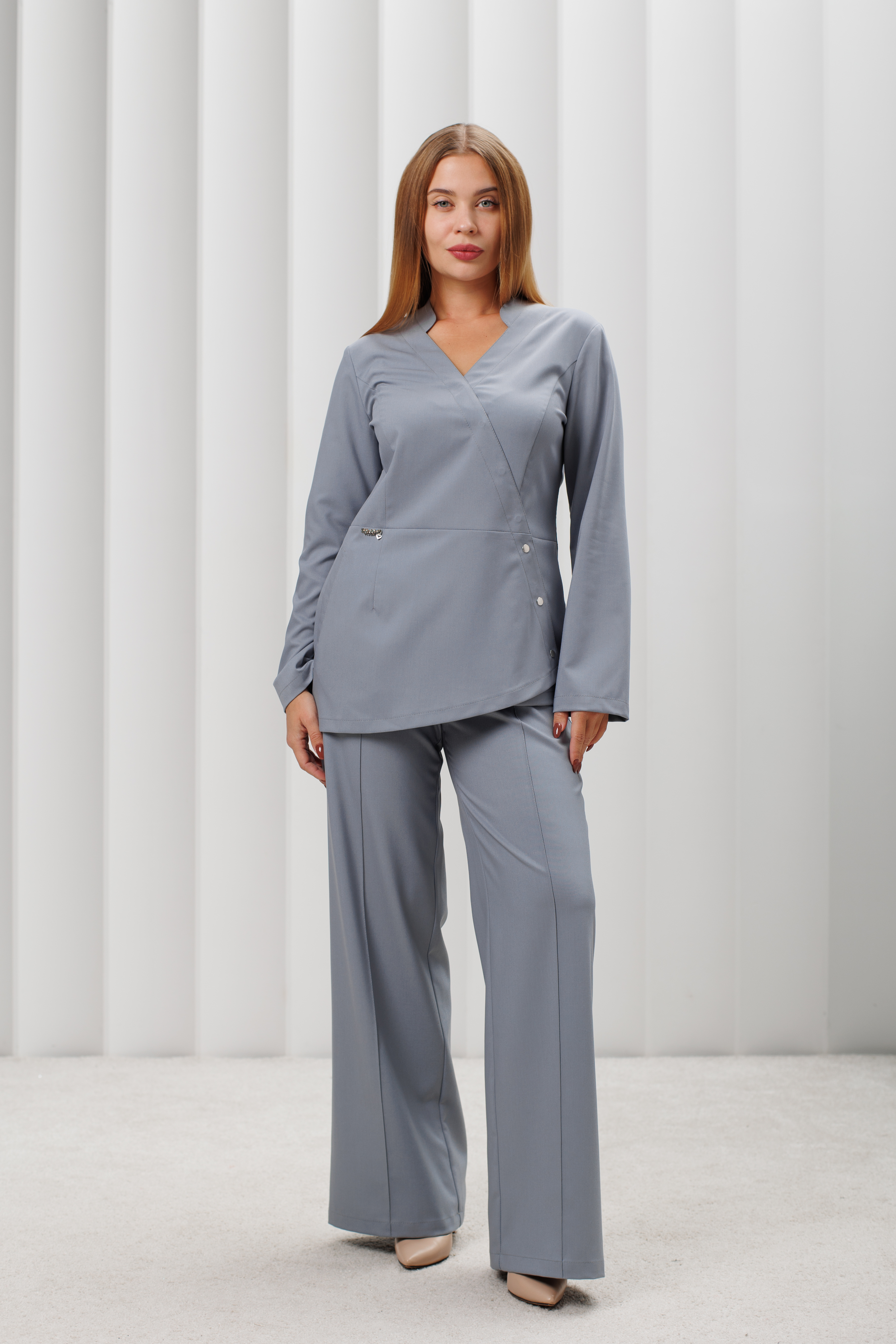 Куртка медицинская женская AP532 А Дольче (Серый 159, Без отделки), 52% вискоза 45% п/э 3%эластан