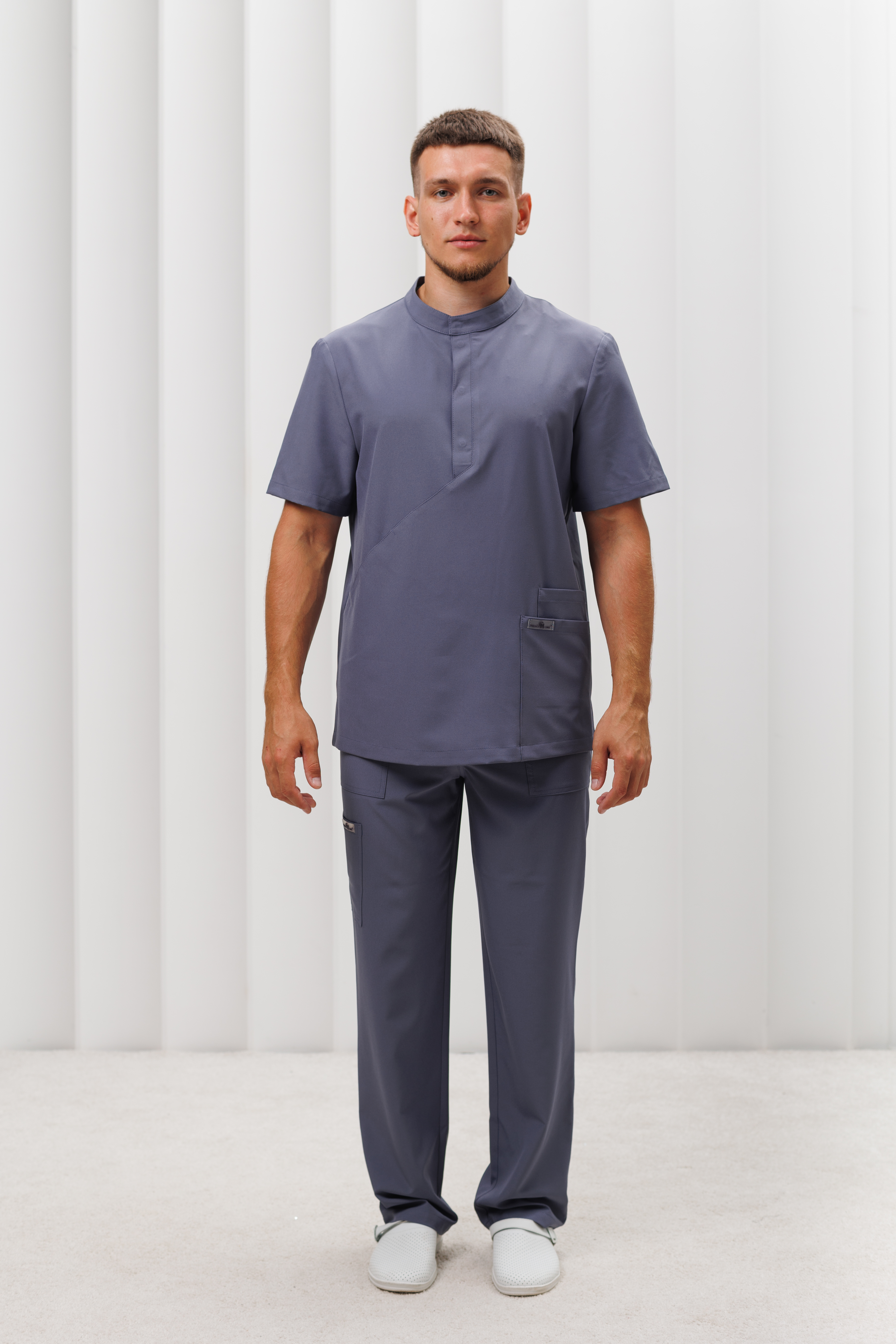 Мужская медицинская куртка CP518 Кампари (Маренго, Без отделки), 94% полиэстер, 6% спандэкс