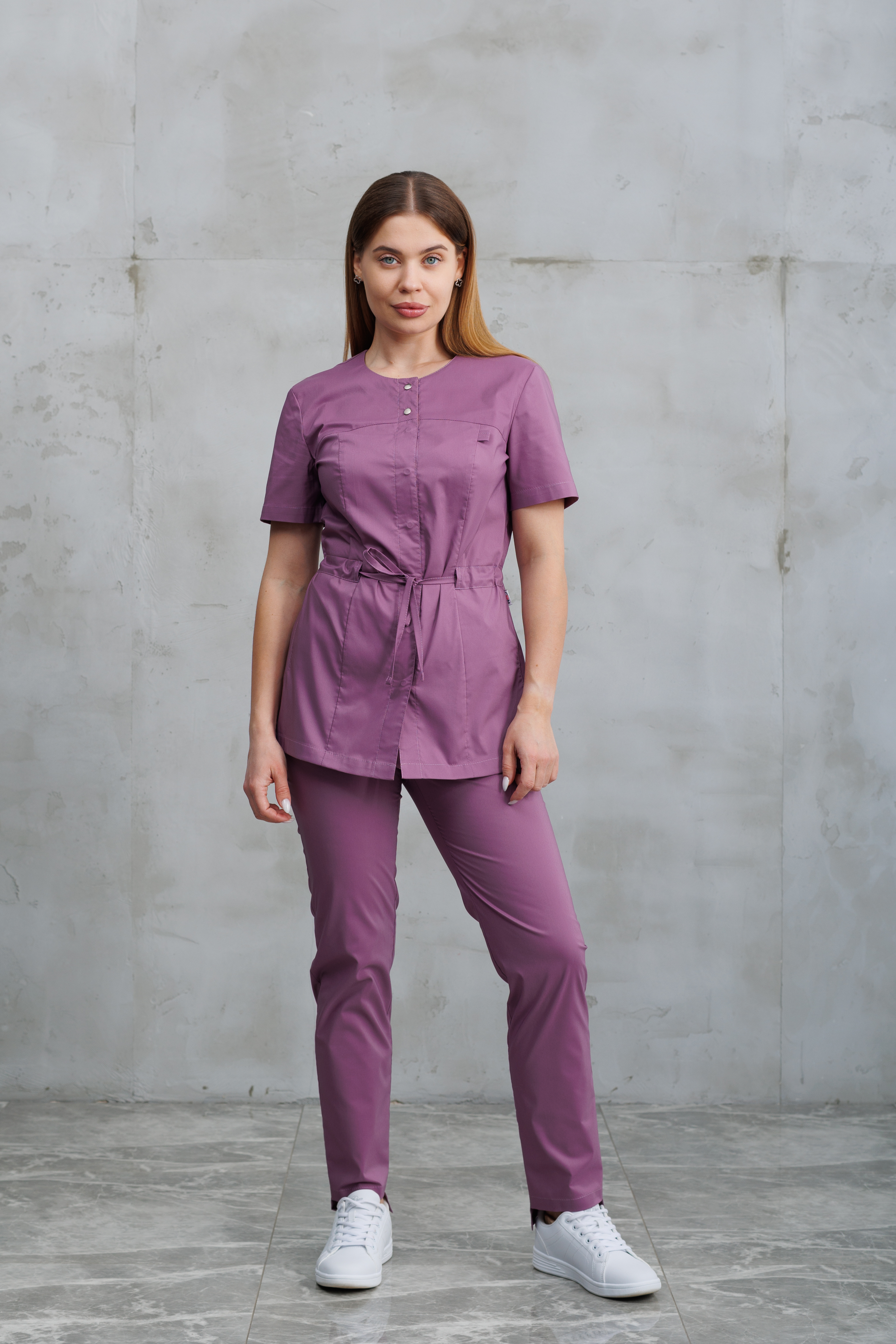 Костюм медицинский женский S706/S705  Лайт-стрейч (Орхидея 832, Без отделки), Полиэстр 77% Хлопок 20%Эластан  3%