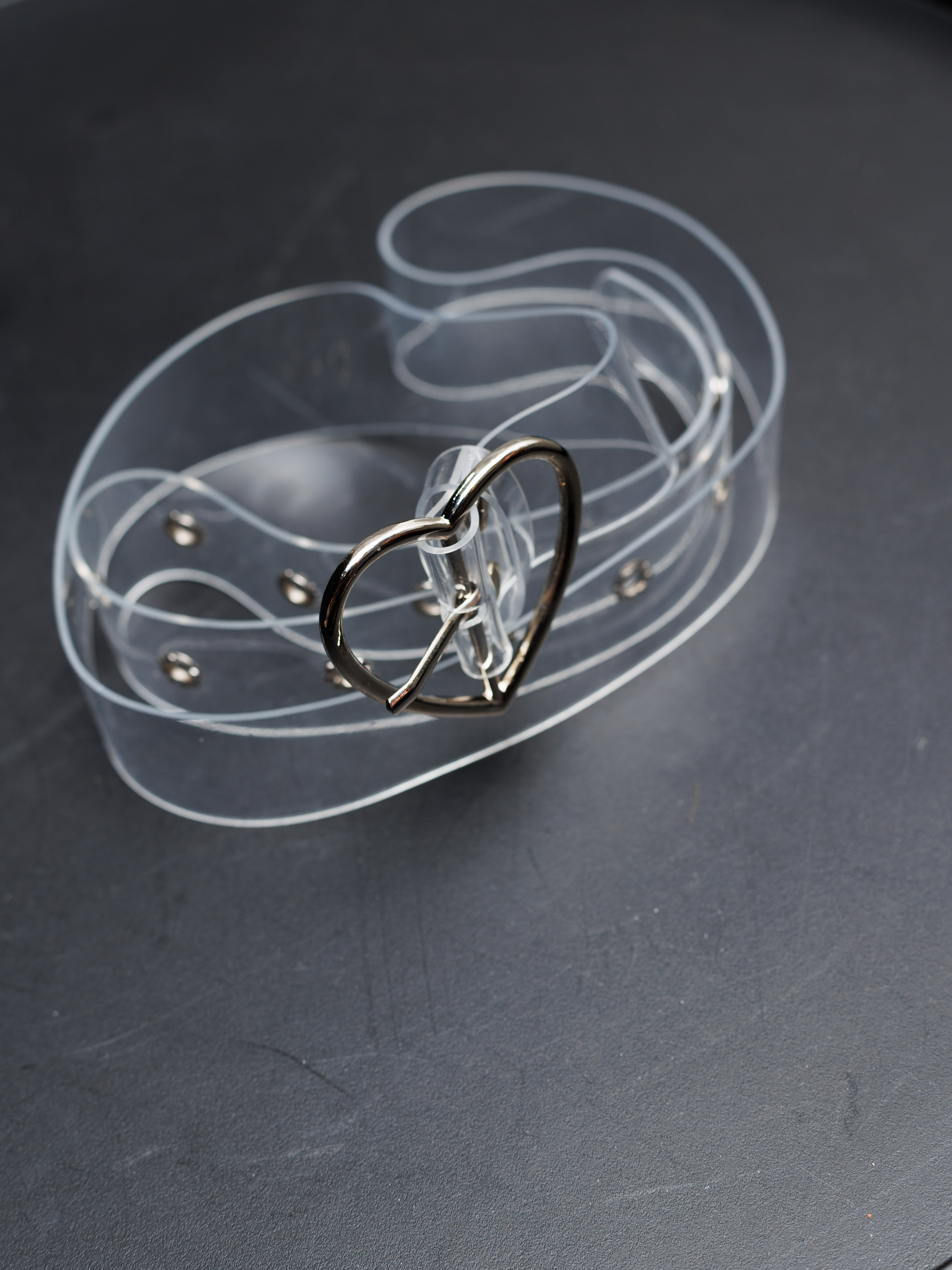 Ремень №1  ПВХ пряжка &quot;Сердце&quot; (Без цвета, Без отделки)