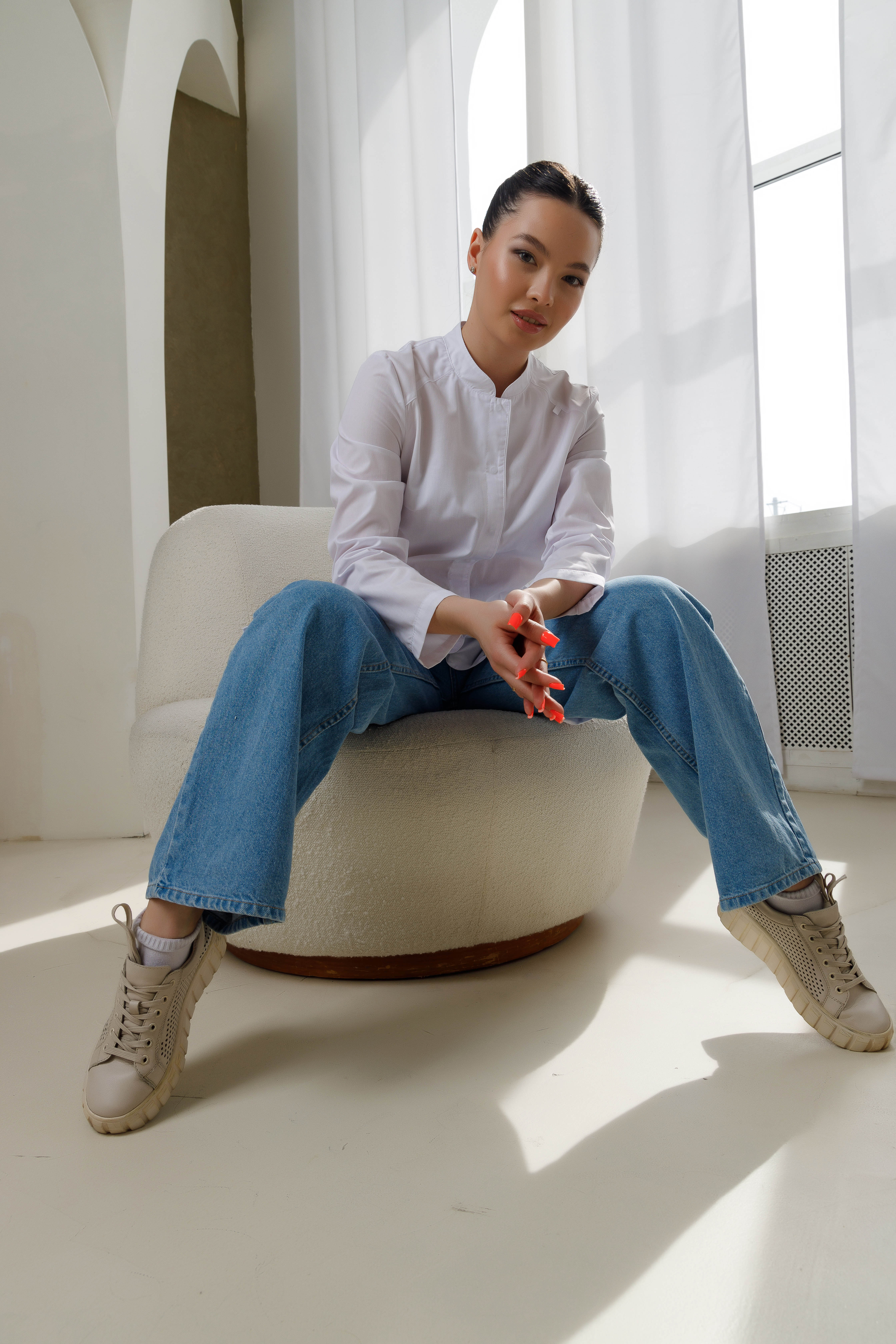 Халат медицинский женский S825 А Тиси (Белый 0, Без отделки), 65% полиэстер, 35% хлопок