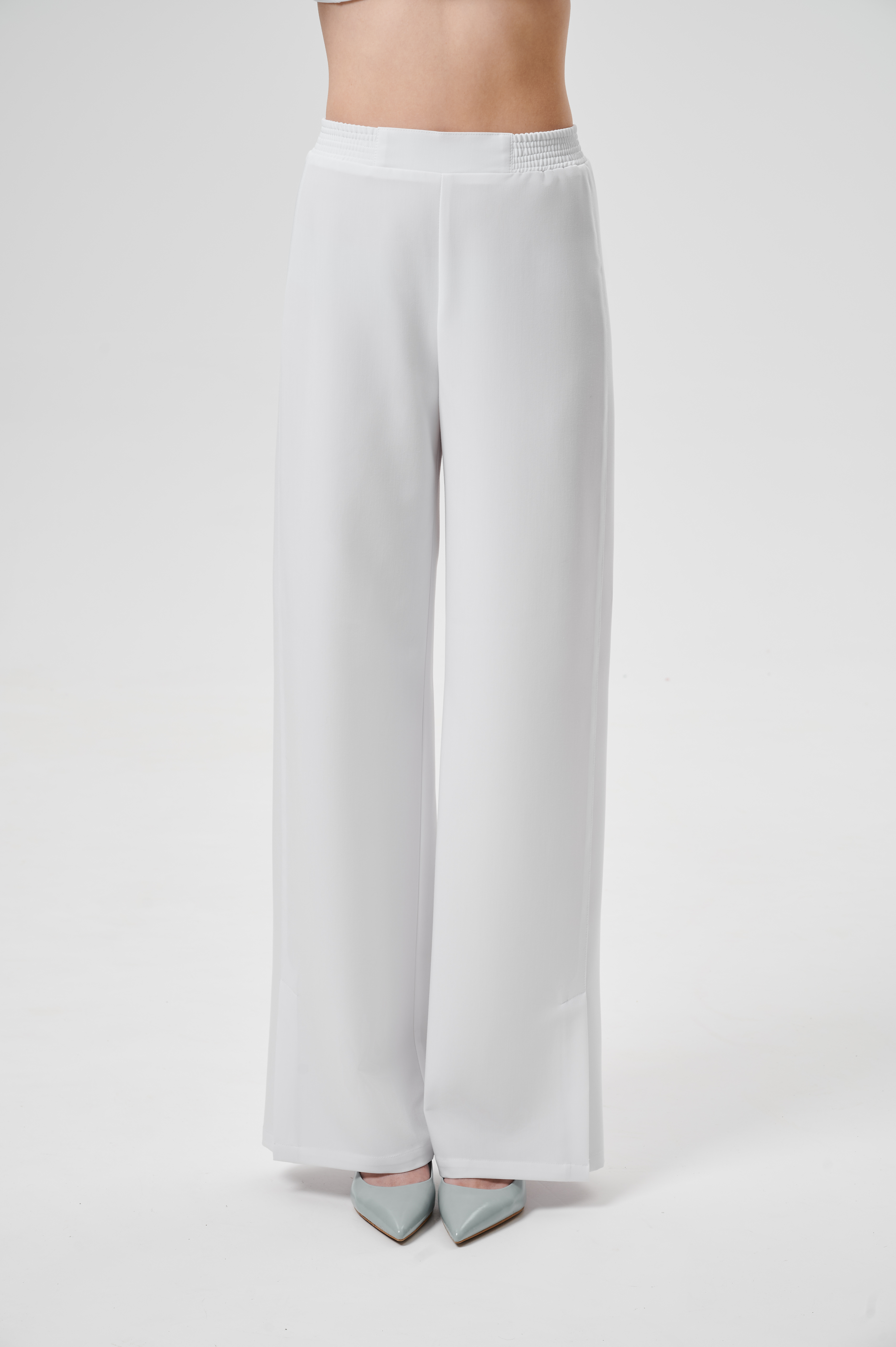 Брюки медицинские женские WD603 Бланш (Белый, Без отделки), 66%ПЭ 30%вискоза 4%спандекс