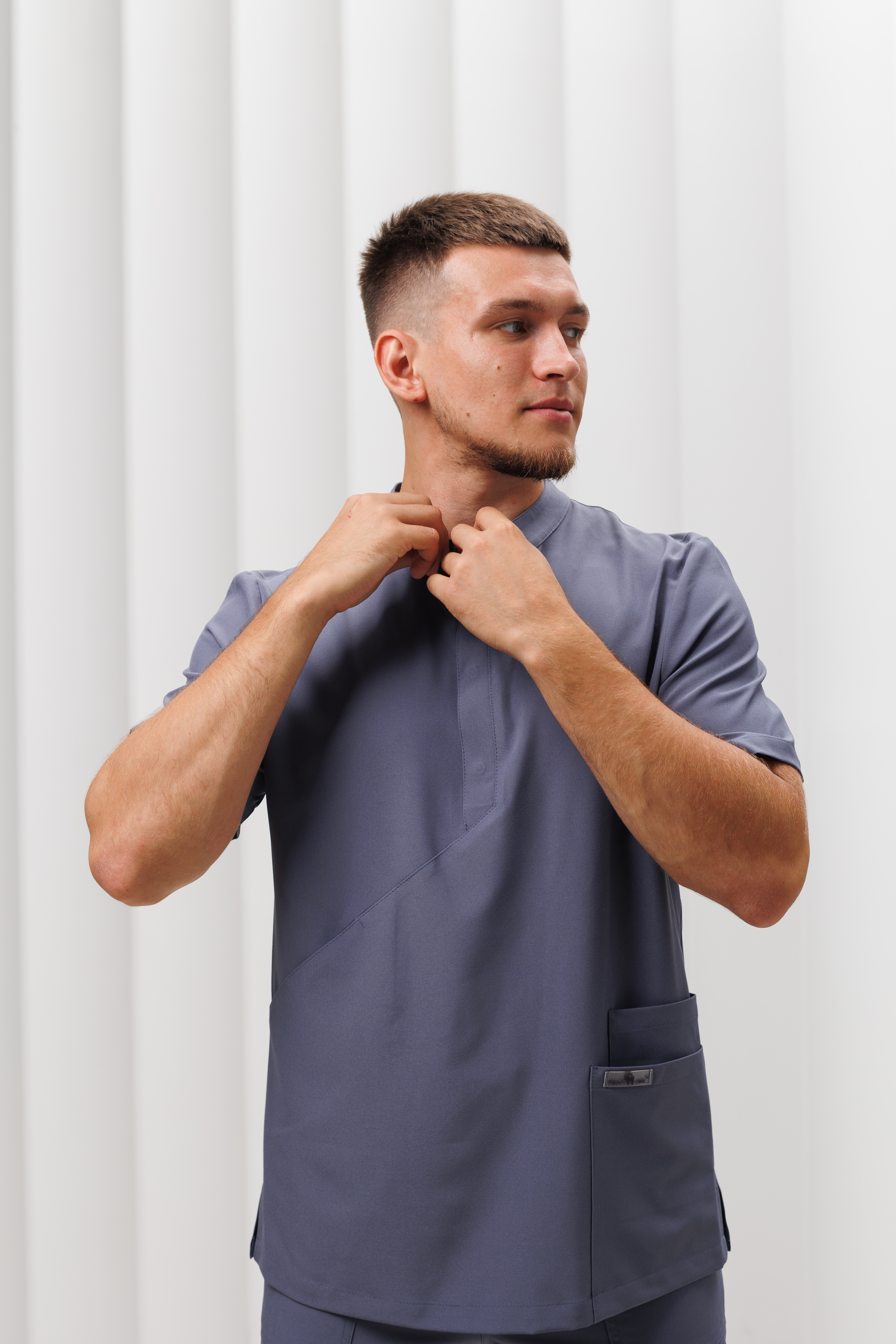 Мужская медицинская куртка CP518 Кампари (Маренго, Без отделки), 94% полиэстер, 6% спандэкс