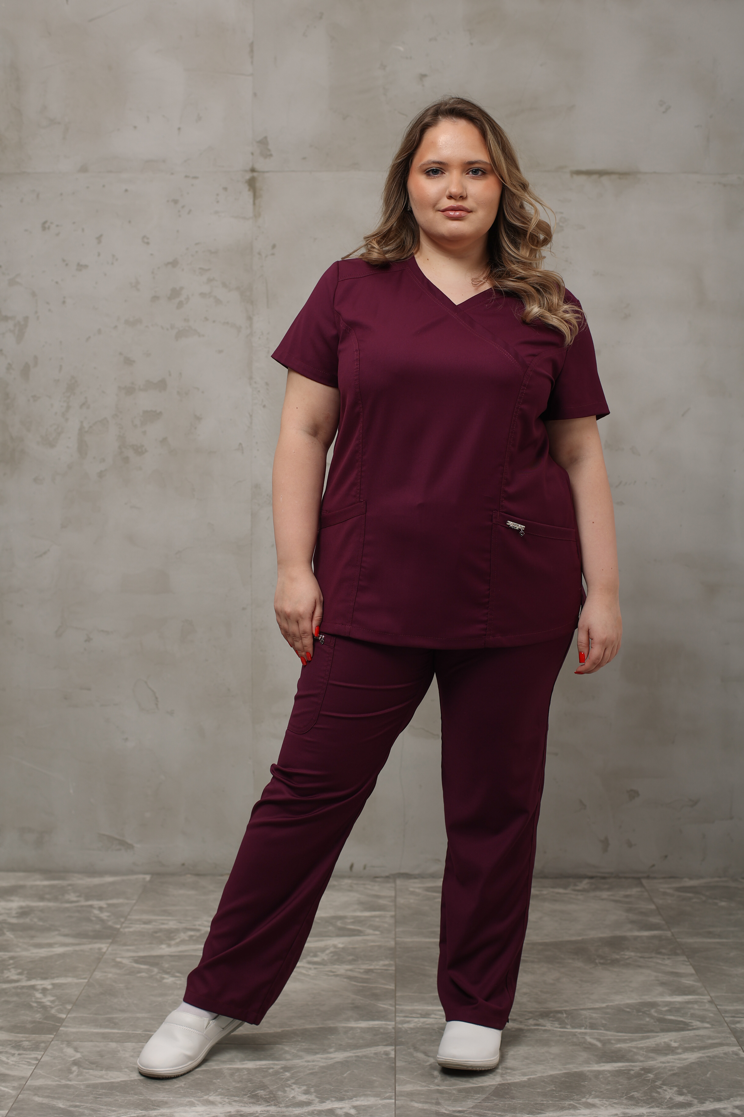 Куртка медицинская женская AP834Б Тевия (Бургунди 712, Без отделки), 