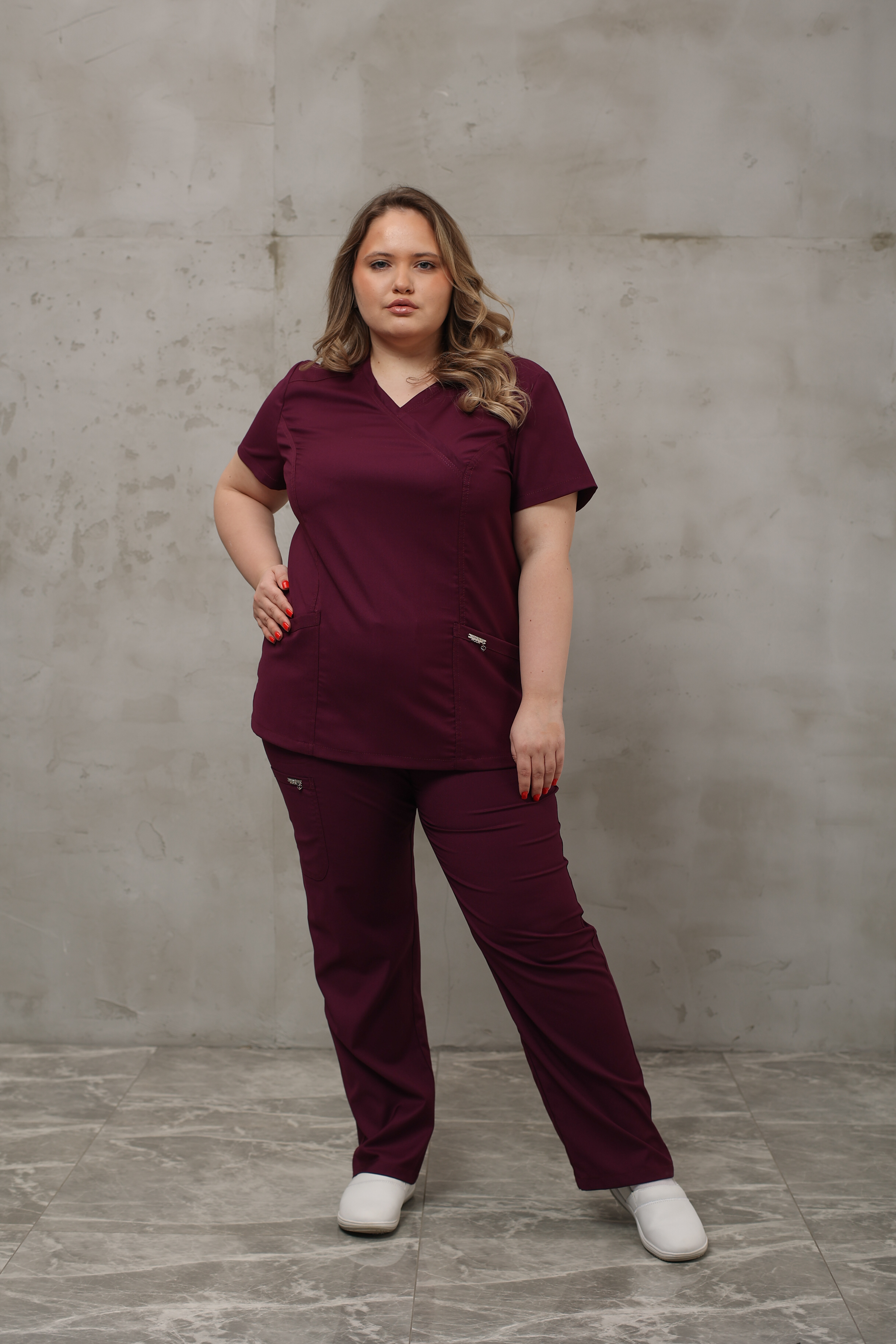 Куртка медицинская женская AP834Б Тевия (Бургунди 712, Без отделки), 