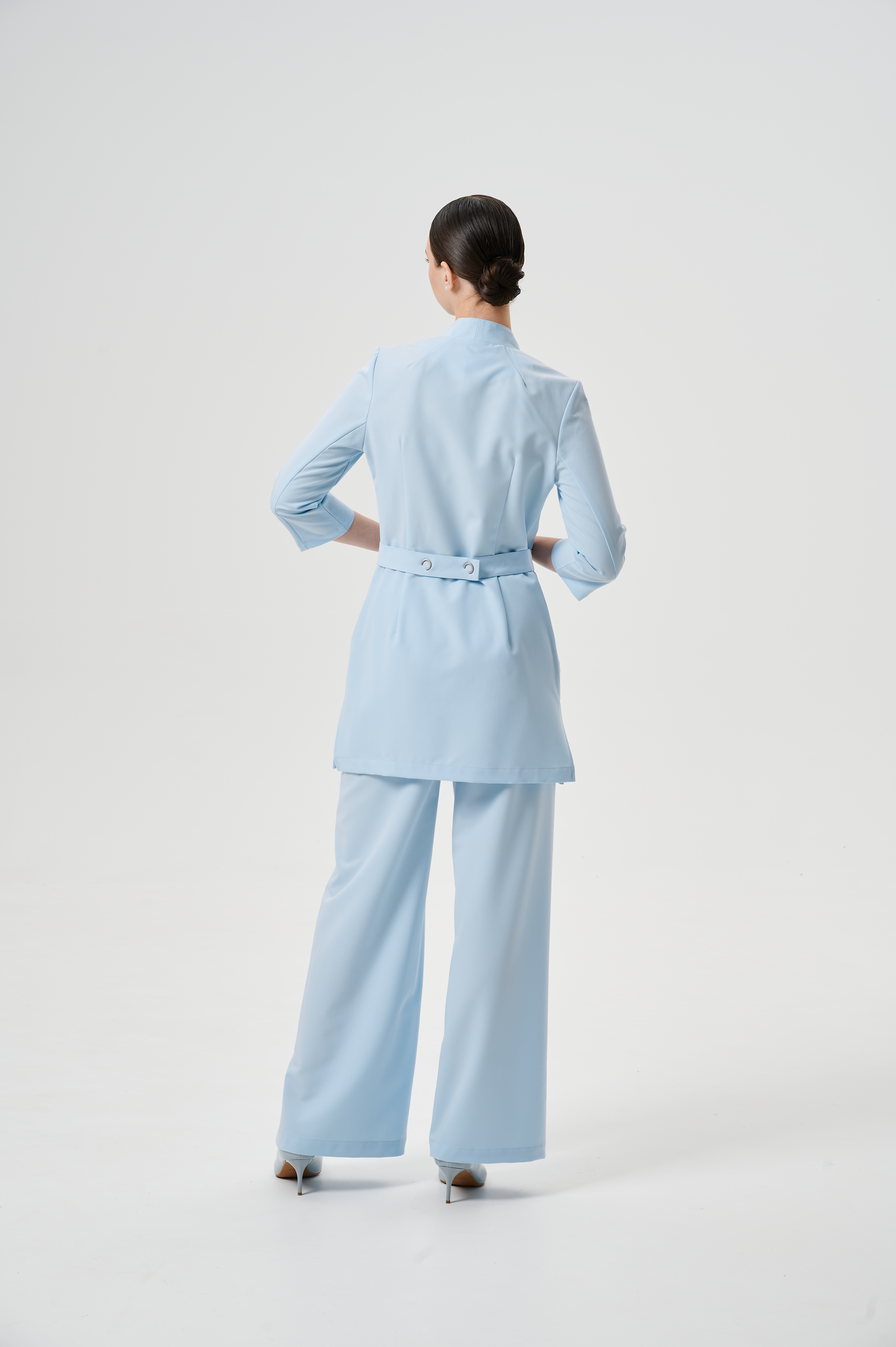 Куртка медицинская женская WD601 3/4 Бланш (Пастельно голубой, Без отделки), 66%ПЭ 30%вискоза 4%спандекс