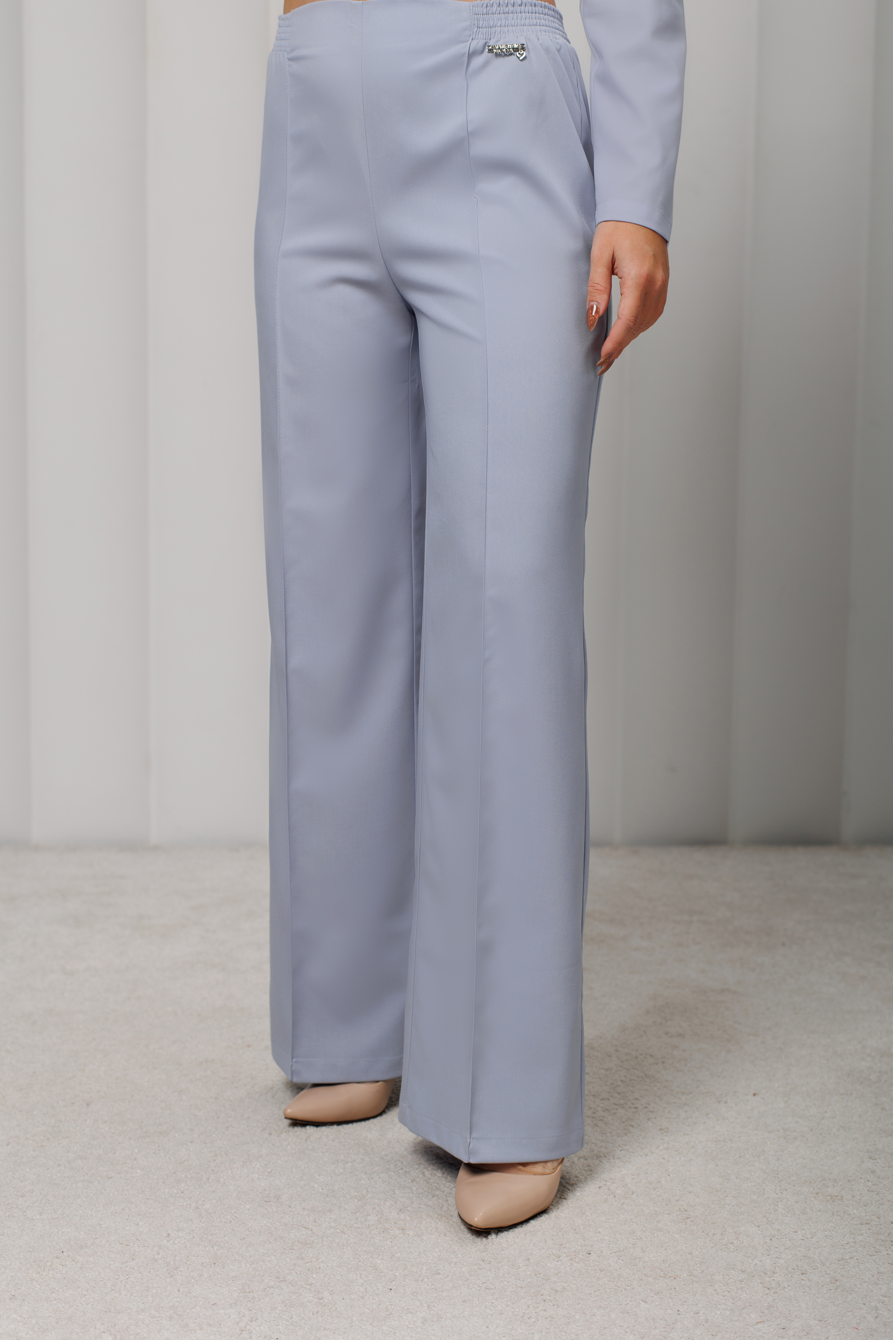 Брюки медицинские женские AP531 Дольче (Серо-голубой 129, Без отделки), 52% вискоза, 45% полиэстер, 3% эластан