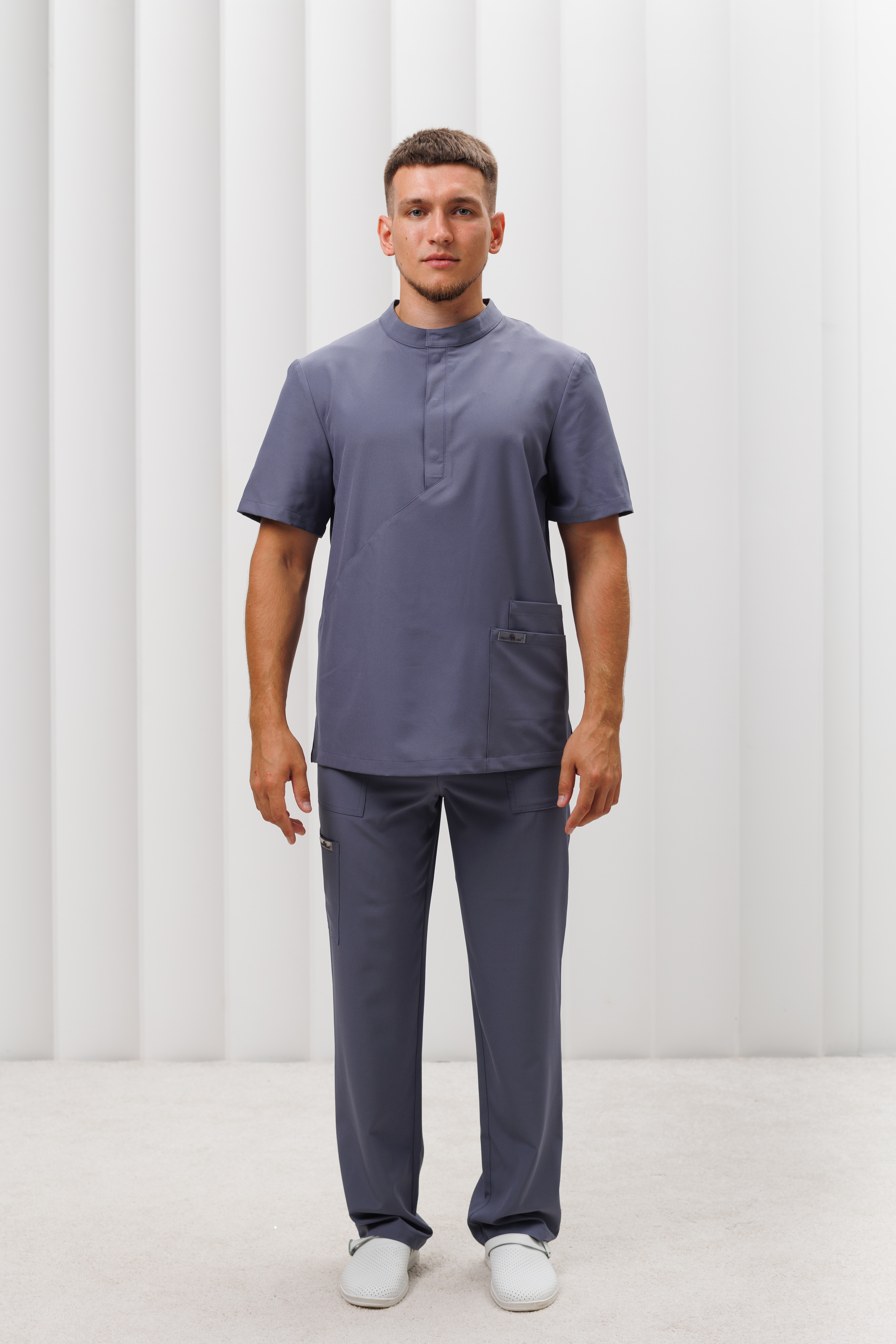 Мужская медицинская куртка CP518 Кампари (Маренго, Без отделки), 94% полиэстер, 6% спандэкс