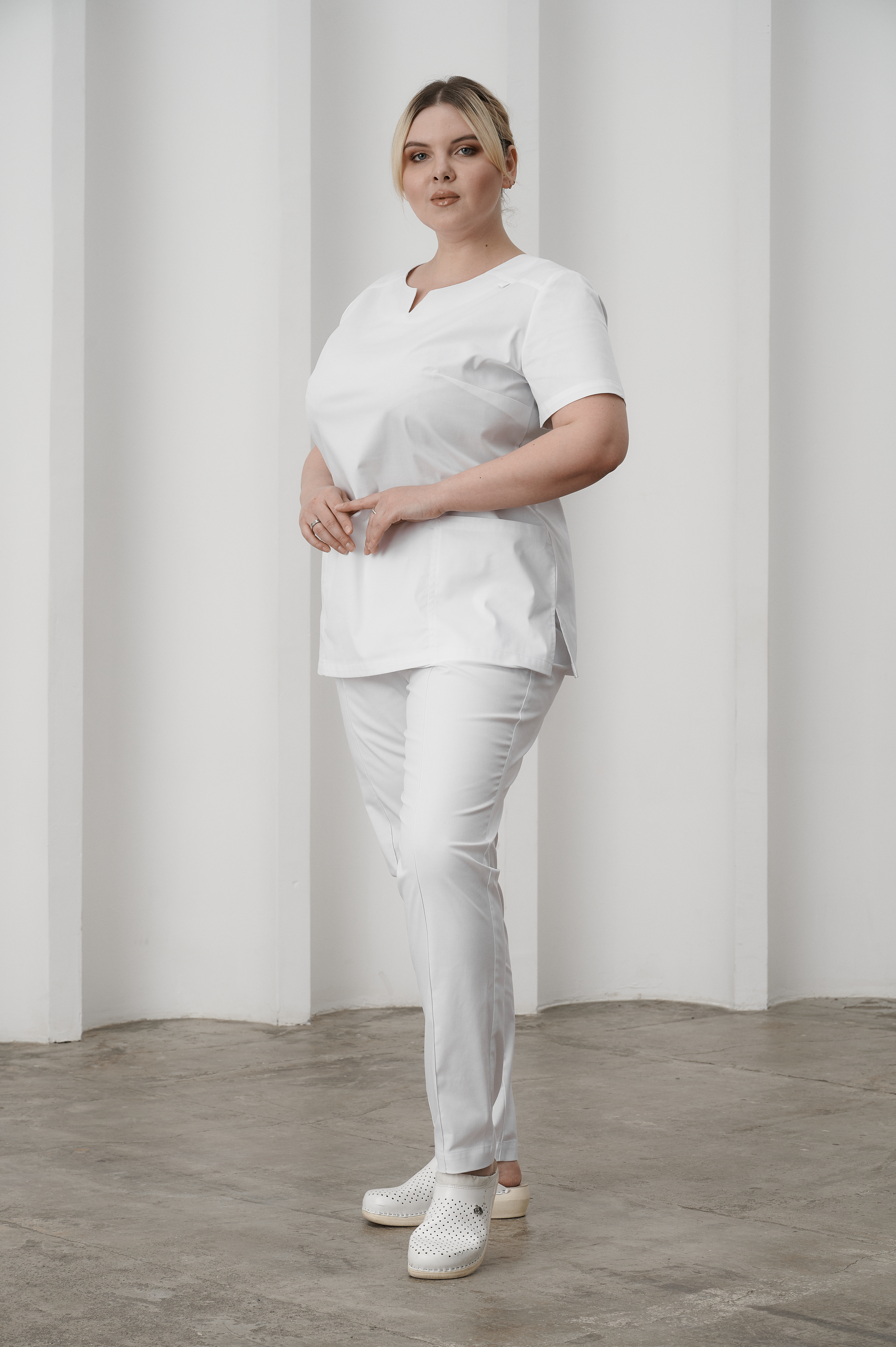 Куртка медицинская женская A1424Б Экстра (Белый, Без отделки), 55% хлопок, 42% полиэстер, 3% эластан