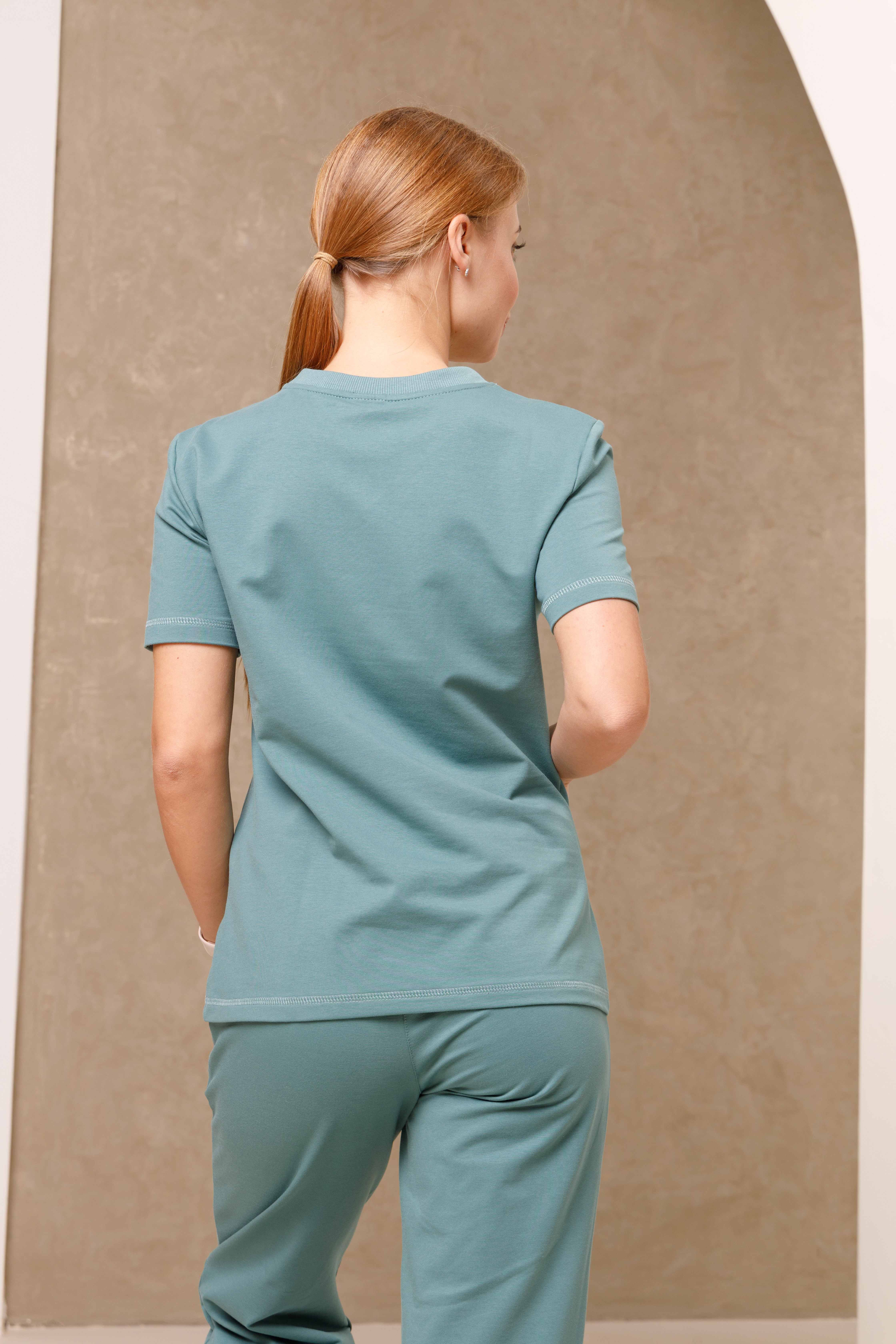 Блуза медицинская женская PL904 Футер Пенье (Доллар 21, Без отделки), 70% хлопок, 24% полиэстер, 6% лайкра