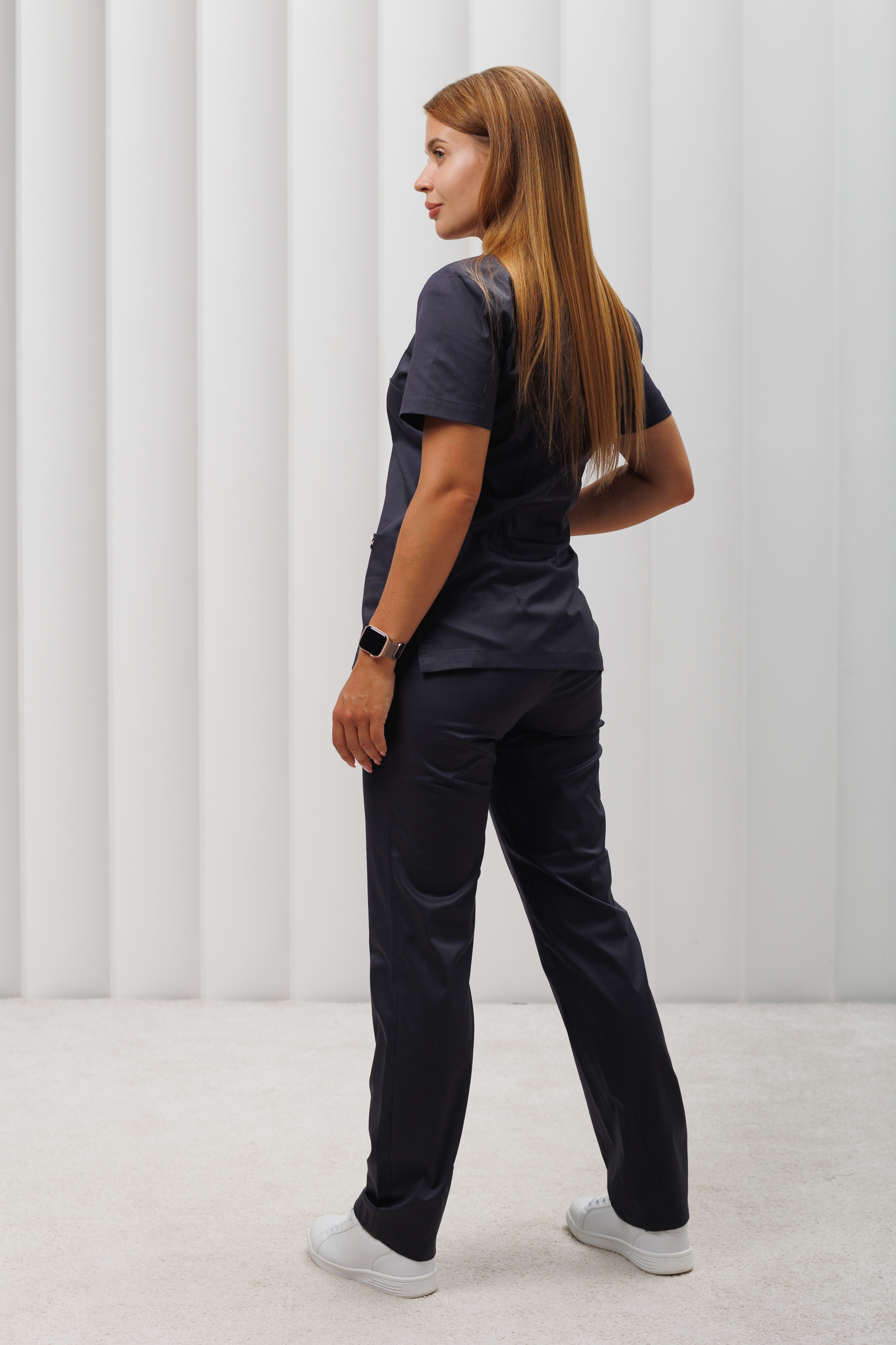 Куртка медицинская женская A1424 Экстра (Мокр.асфальт 135, Без отделки), 55% хлопок, 42% полиэстер, 3% эластан