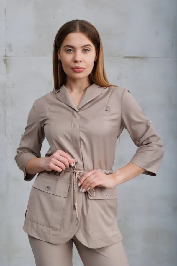 A802_kapu4ino_34 (11) Женская медицинская куртка A802 3/4 Тевия