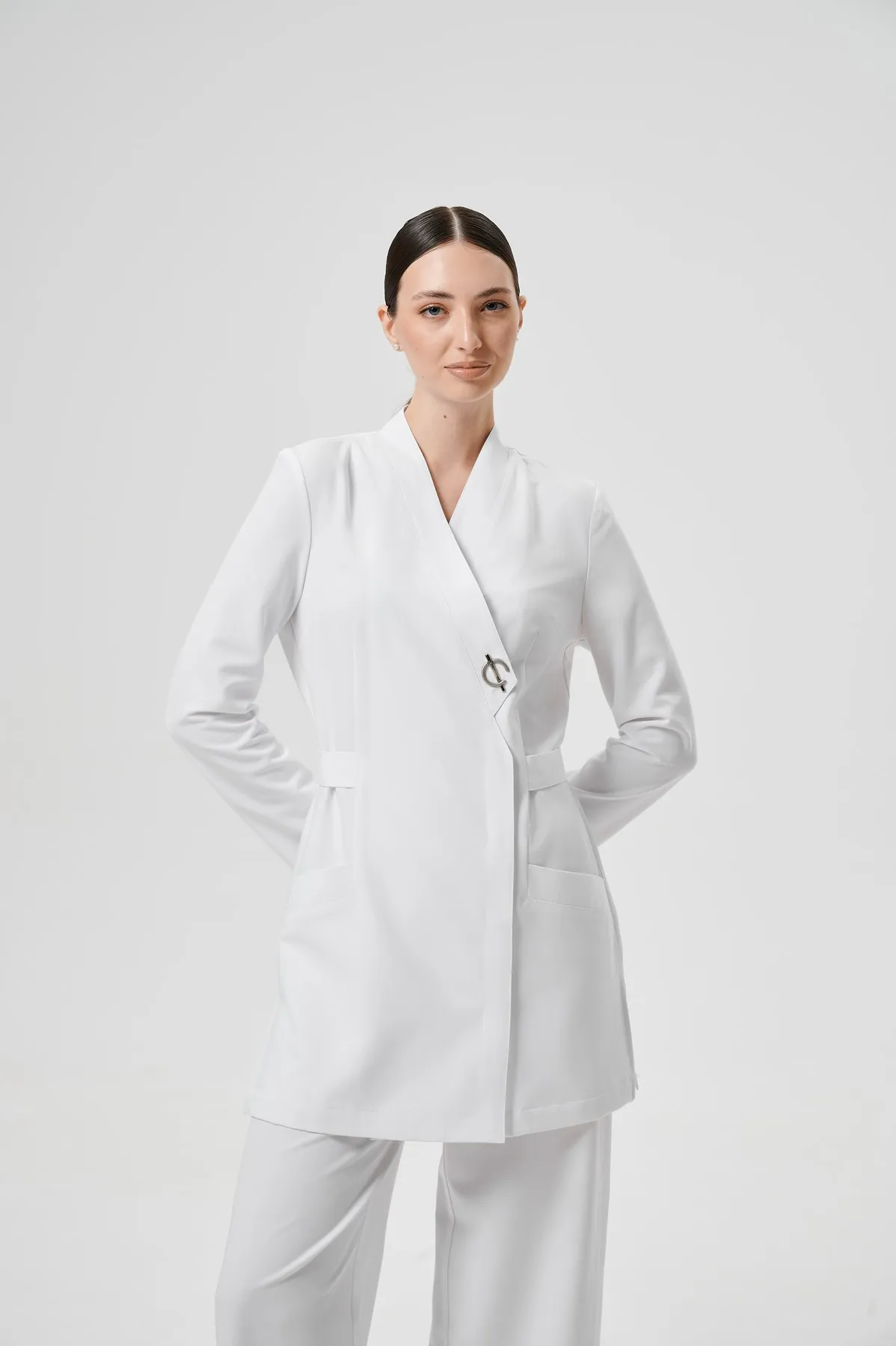 Женская медицинская куртка WD601 3/4 Бланш